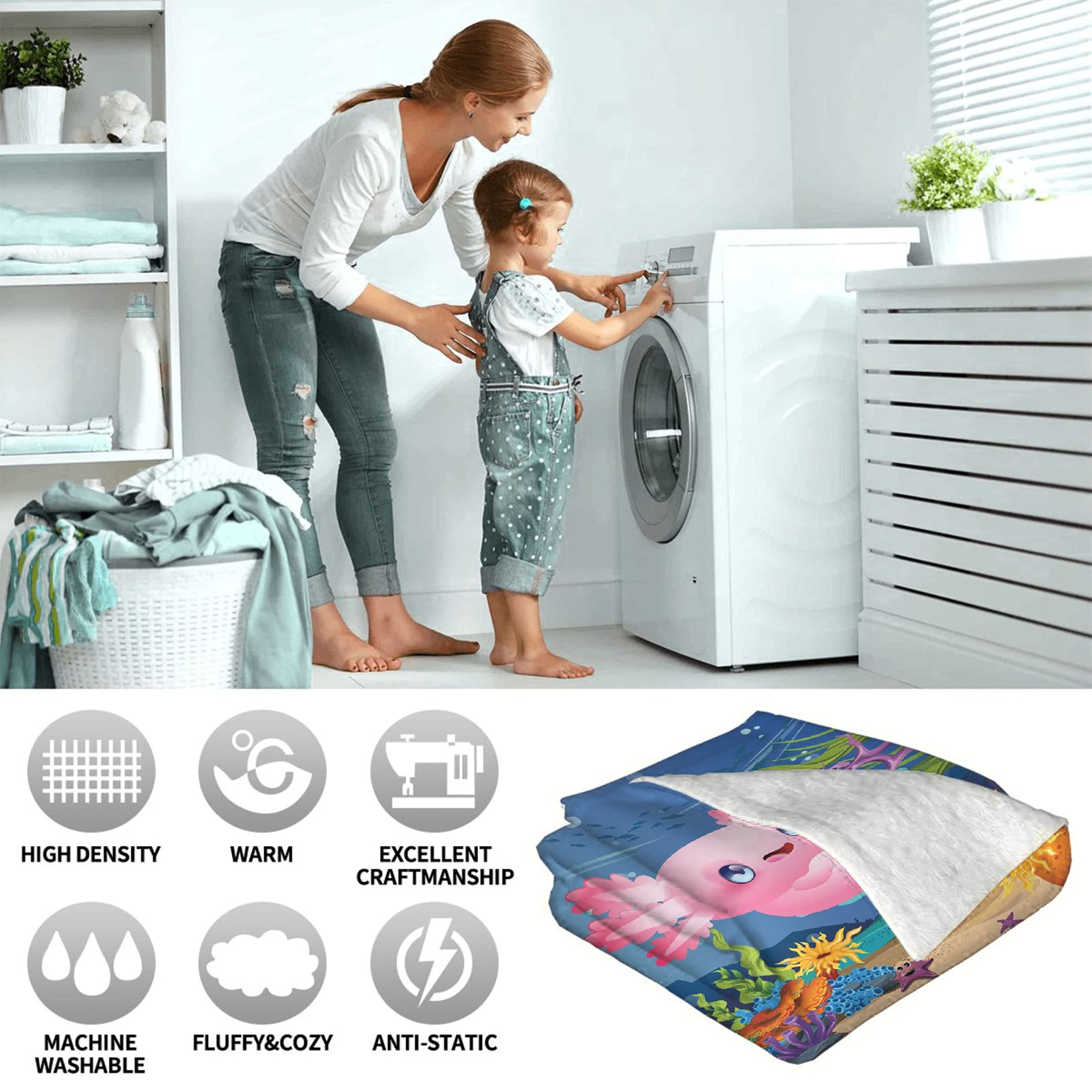 Cute Axolotl Plush Throw Blanket - Ultra Soft Lightweight Fleece Blanket for Baby Girls & Boys, 120