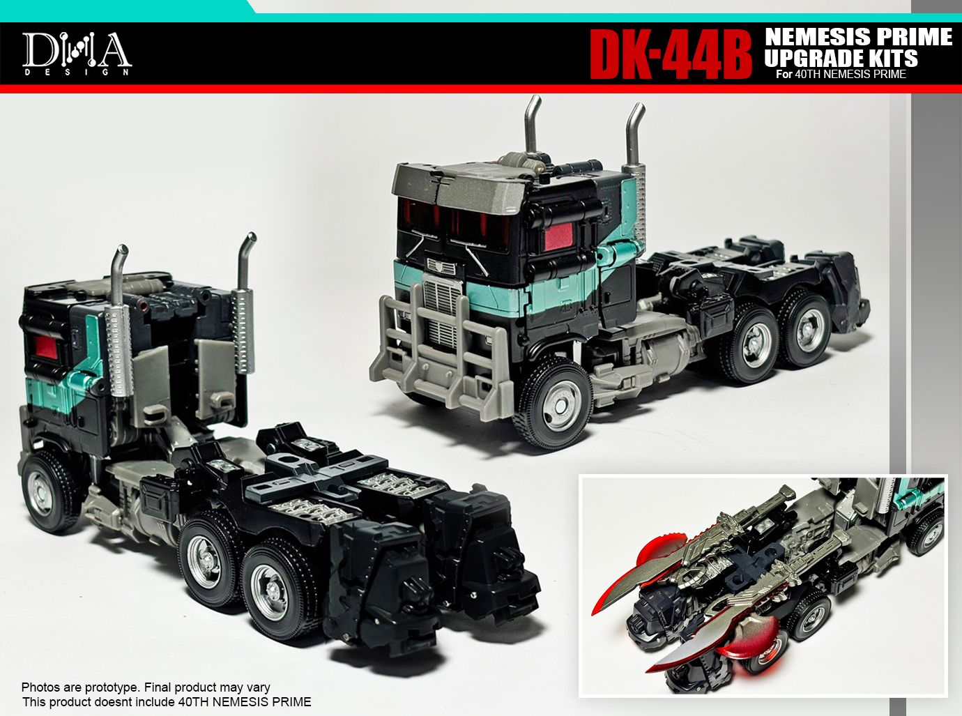 DNA Design DK 44B Upgrade Kit for Transformers RotB Nemesis Prime 40th Anniversary - Custom Parts for Action Figure Collectors & Display Enhancement
