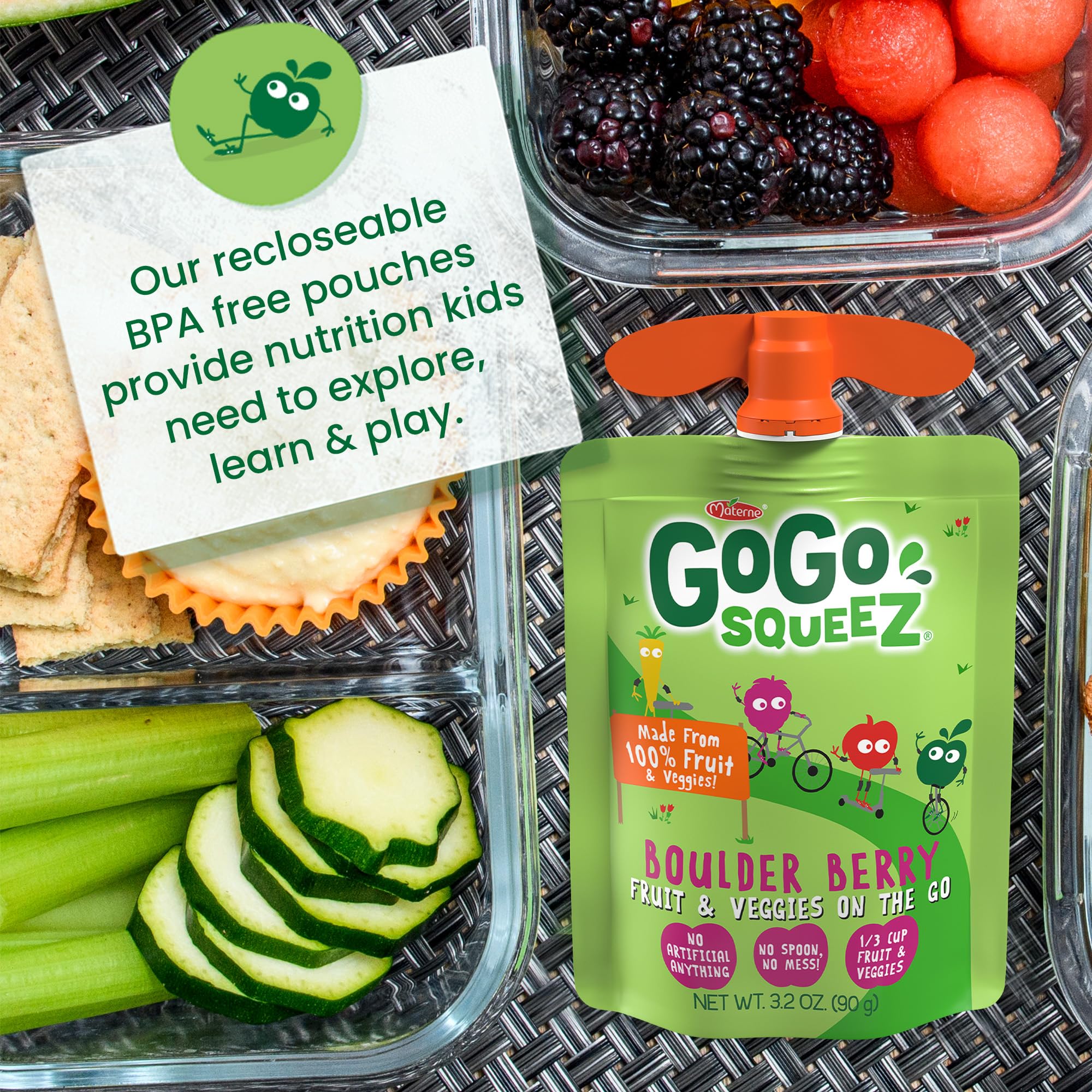 GoGo squeeZ Fruit & VeggieZ Applesauce Variety Pack - 20 Pouches, BPA Free, Kids Snacks for School & Travel