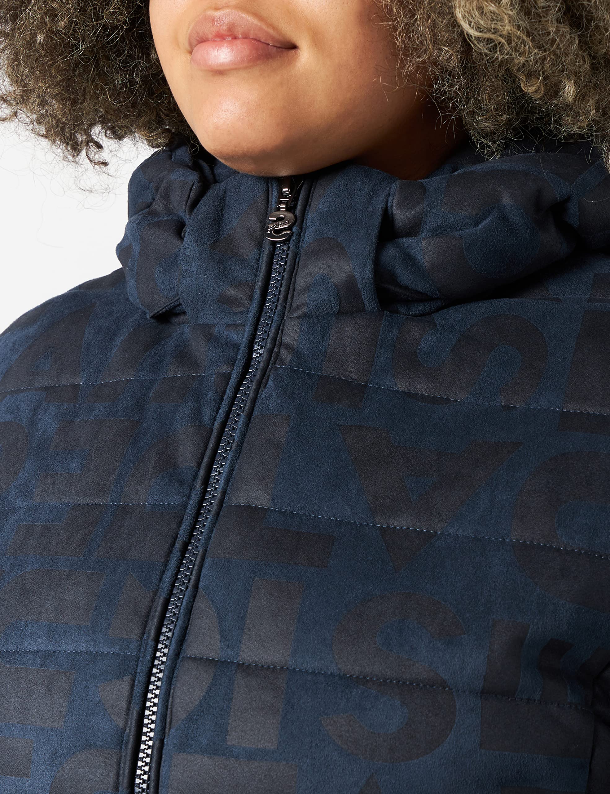 Desigual Women's Letter Print Coat - Stylish Winter Jacket for Women | Fashion Outerwear for Casual Outings & Office Wear