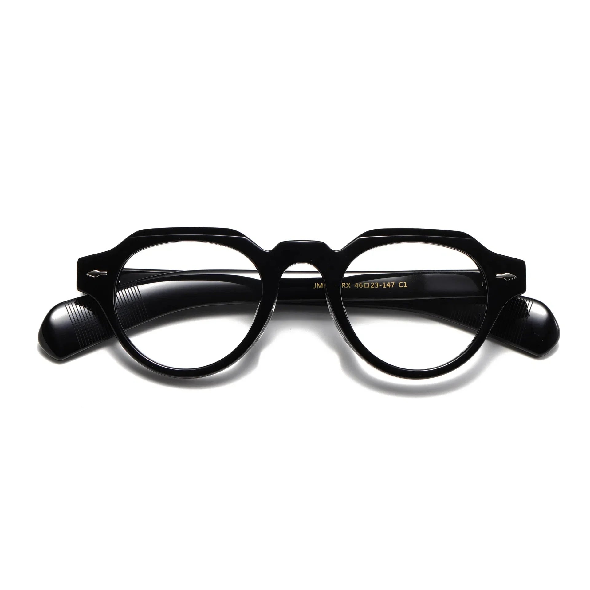 Unisex Full Rim Flat Top Round Thick Acetate Eyeglasses 409139 - Stylish & Durable Eyewear for Men & Women - Perfect for Reading, Work, and Fashion Accessories