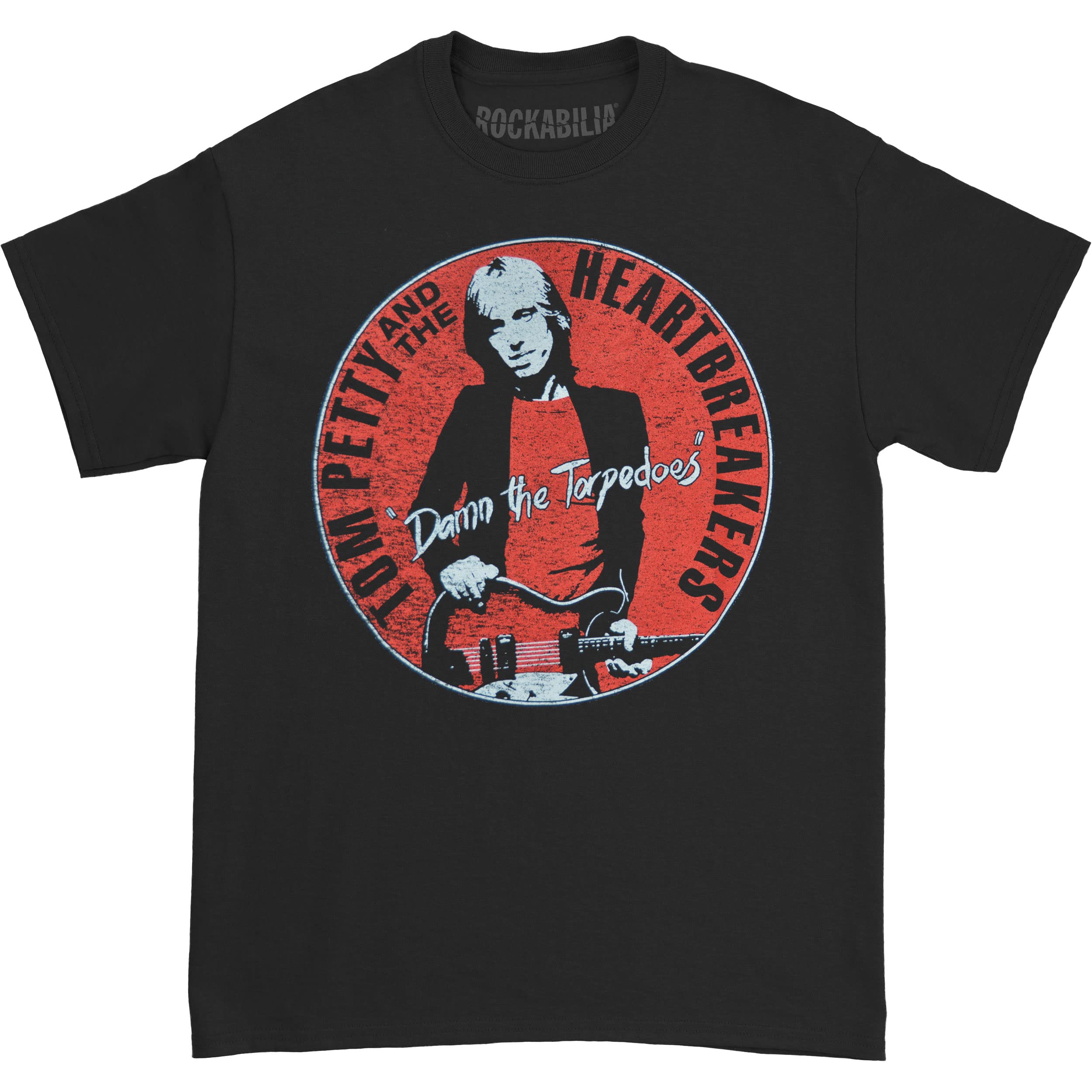 Men's Tom Petty Damn The Torpedoes Graphic Slim Fit T-Shirt - Black Cotton Band Tee for Concerts, Casual Wear & Music Lovers