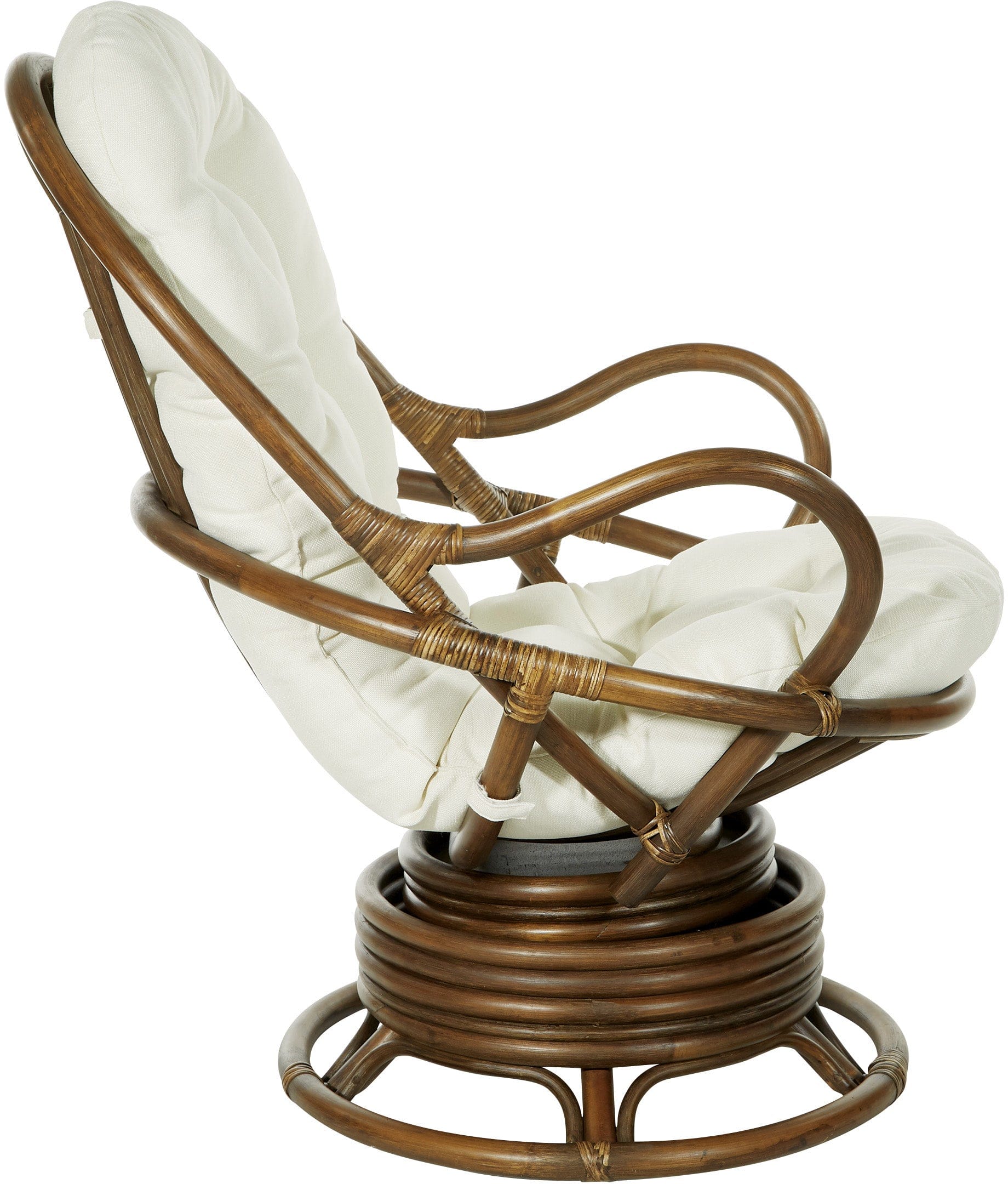 Office Star Kauai Rattan Swivel Rocker Chair [KAU320] - Comfortable Wicker Swivel Rocking Chair for Living Room, Patio, and Office