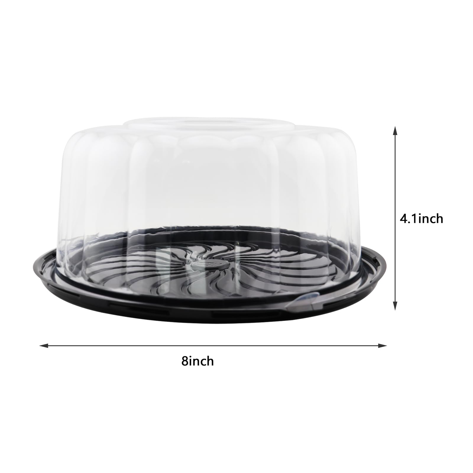 FEOOWV 5-Piece Round Cake Carriers - 8 Inch Clear Plastic Disposable Cake Containers with Dome Lids & Cake Boards - Perfect for Transporting Bundt Cakes, Cupcakes & Pastries - Ideal for Bakeries, Parties & Catering Events