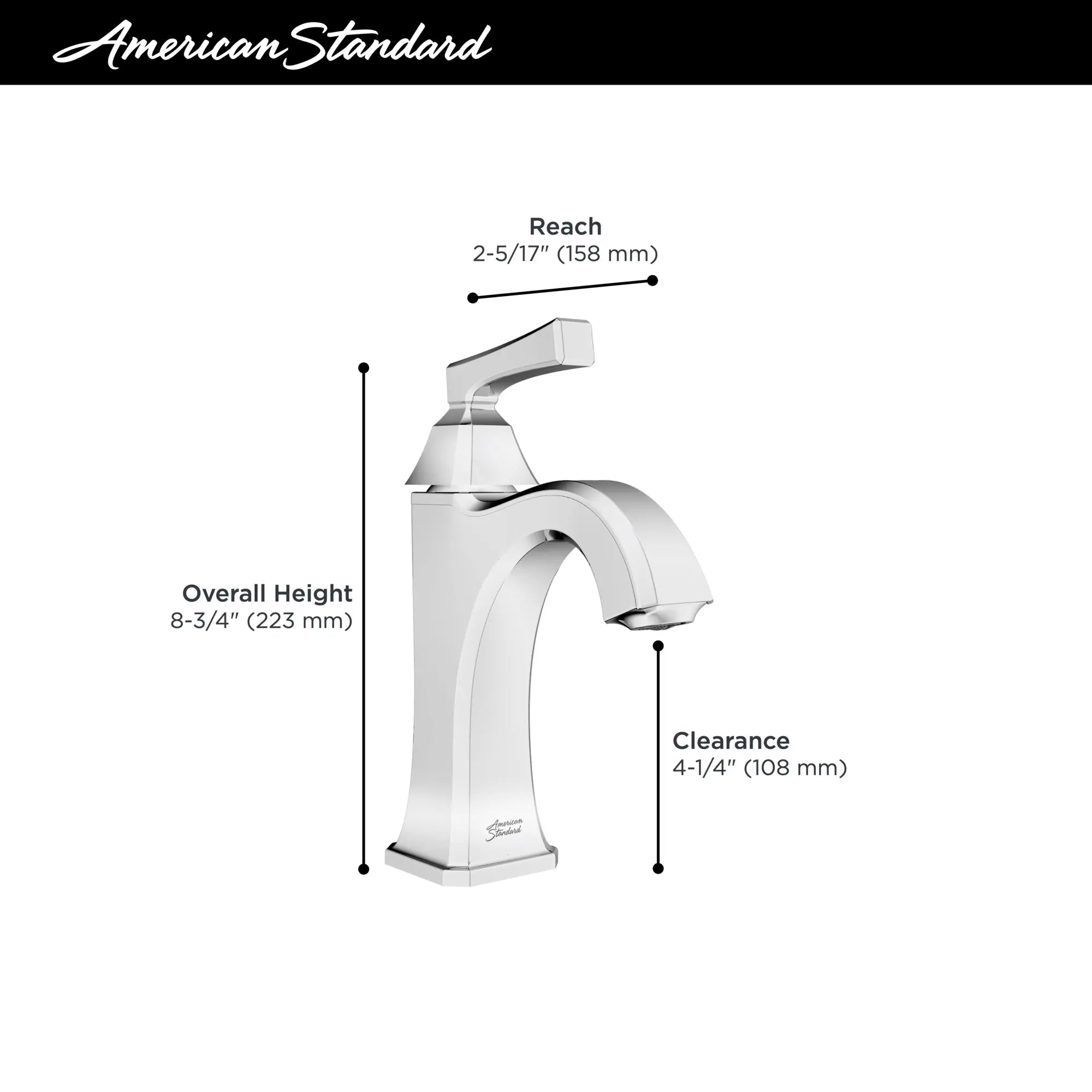 Crawford Single Hole Single Handle Bathroom Sink Faucet - 1.2 GPM/4.5 LPM Water-Saving Design with Lever Handle - Perfect for Modern Bathrooms, Powder Rooms & Guest Baths