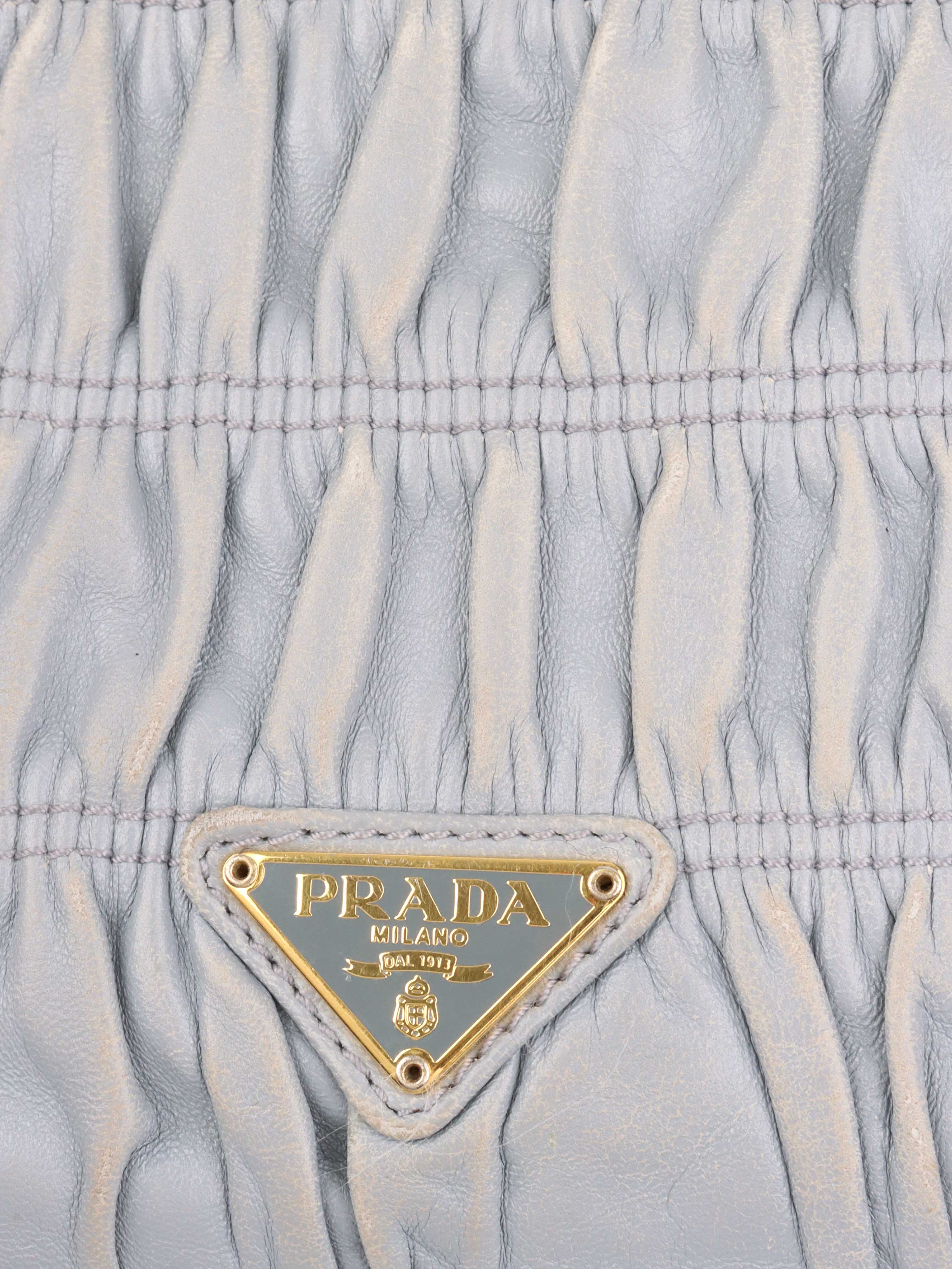 Prada Light Blue Shoulder Bag for Women | Genuine Leather Crossbody Purse | Fashionable Handbag for Work, Travel & Evening Out
