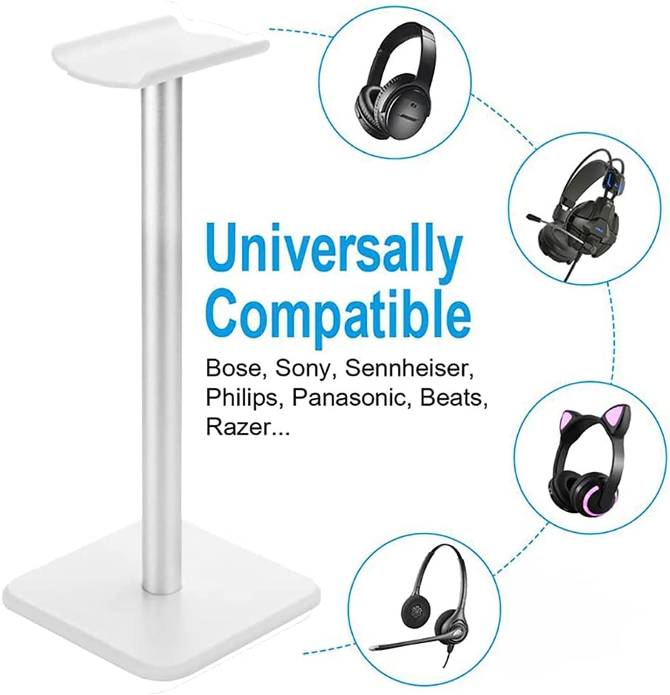 Premium Aluminum Headphone Stand - Universal Holder for AirPods Max, HyperX Cloud II, Xbox One, Turtle Beach, Sennheiser, Sony, Bose & Beats - Perfect for Gaming Setups & Wireless Headphone Display