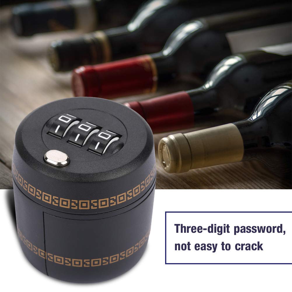 Gernie 3-Digit Combination Lock for Alcohol Bottles - Secure Password Protector for Milk, Liquor & Beverage Containers - Screw-Pull Levers Design - Ideal for Home, Bar, Travel & Child Safety