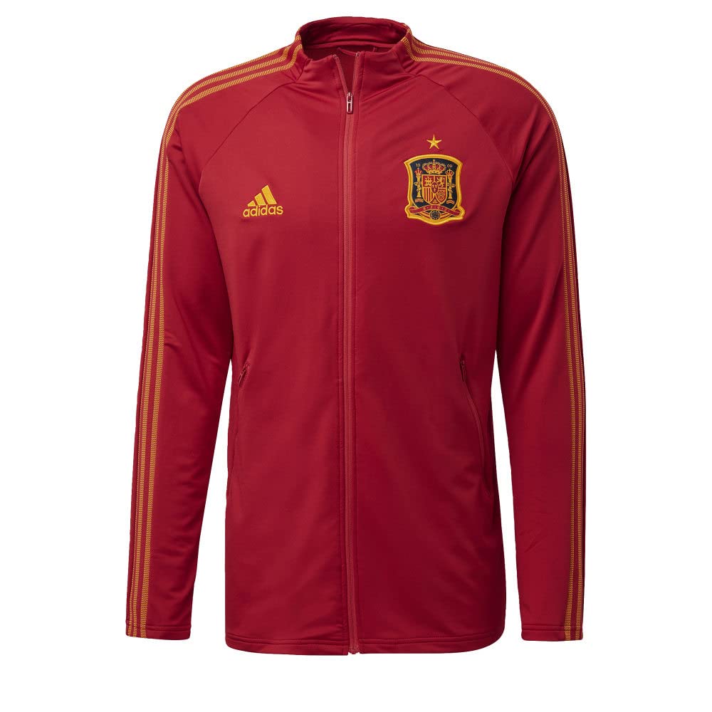 Adidas Spain Anthem Jacket - Men's Soccer Training Windbreaker with 3-Stripes Design | Perfect for Football Matches, Outdoor Sports & Casual Wear