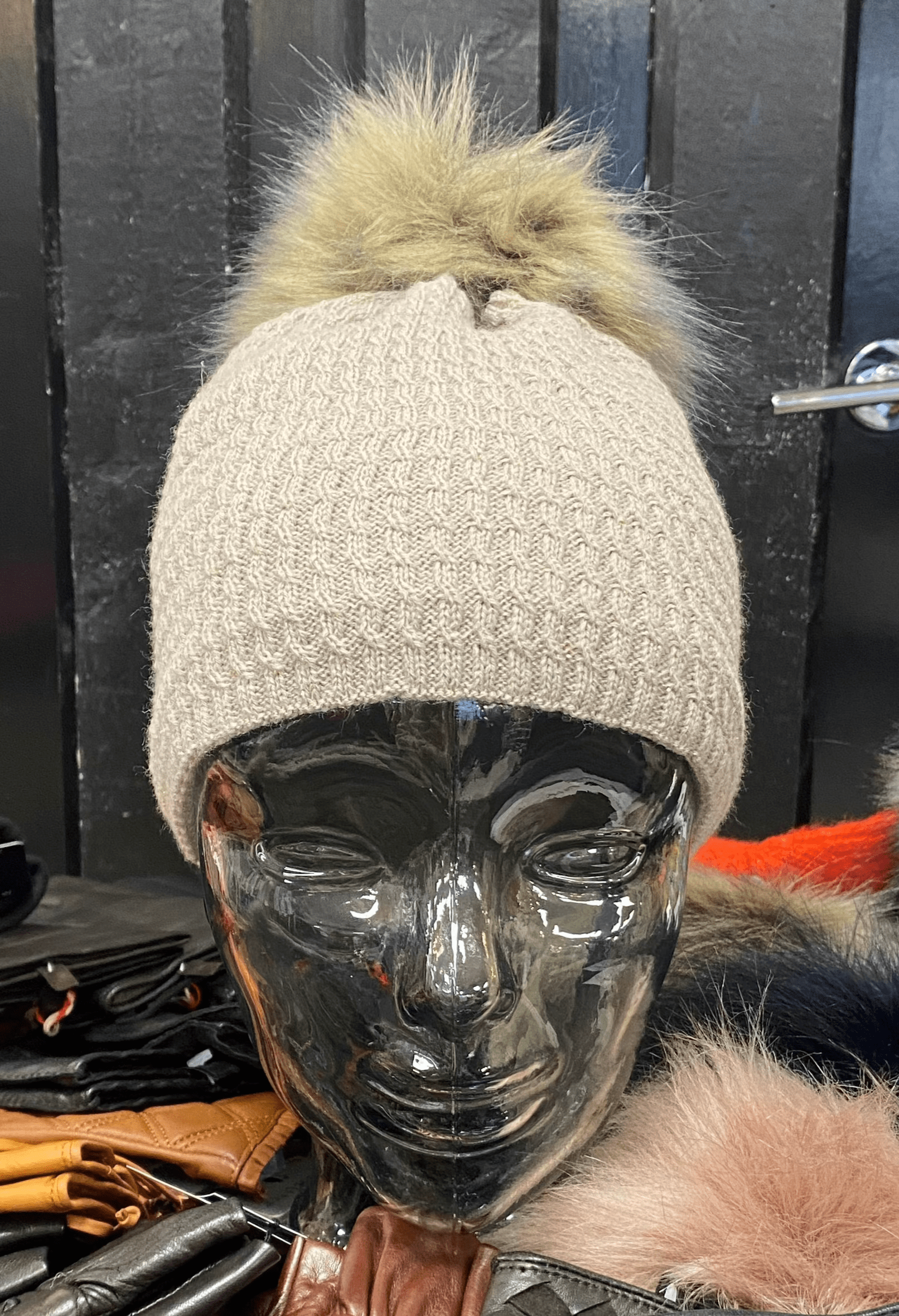 Cozy Knit Fleece Lined Pom Pom Winter Beanie Hat for Women - Warm Soft Cuffed Knit Hat for Cold Weather, Outdoor Activities & Fashion Accessories