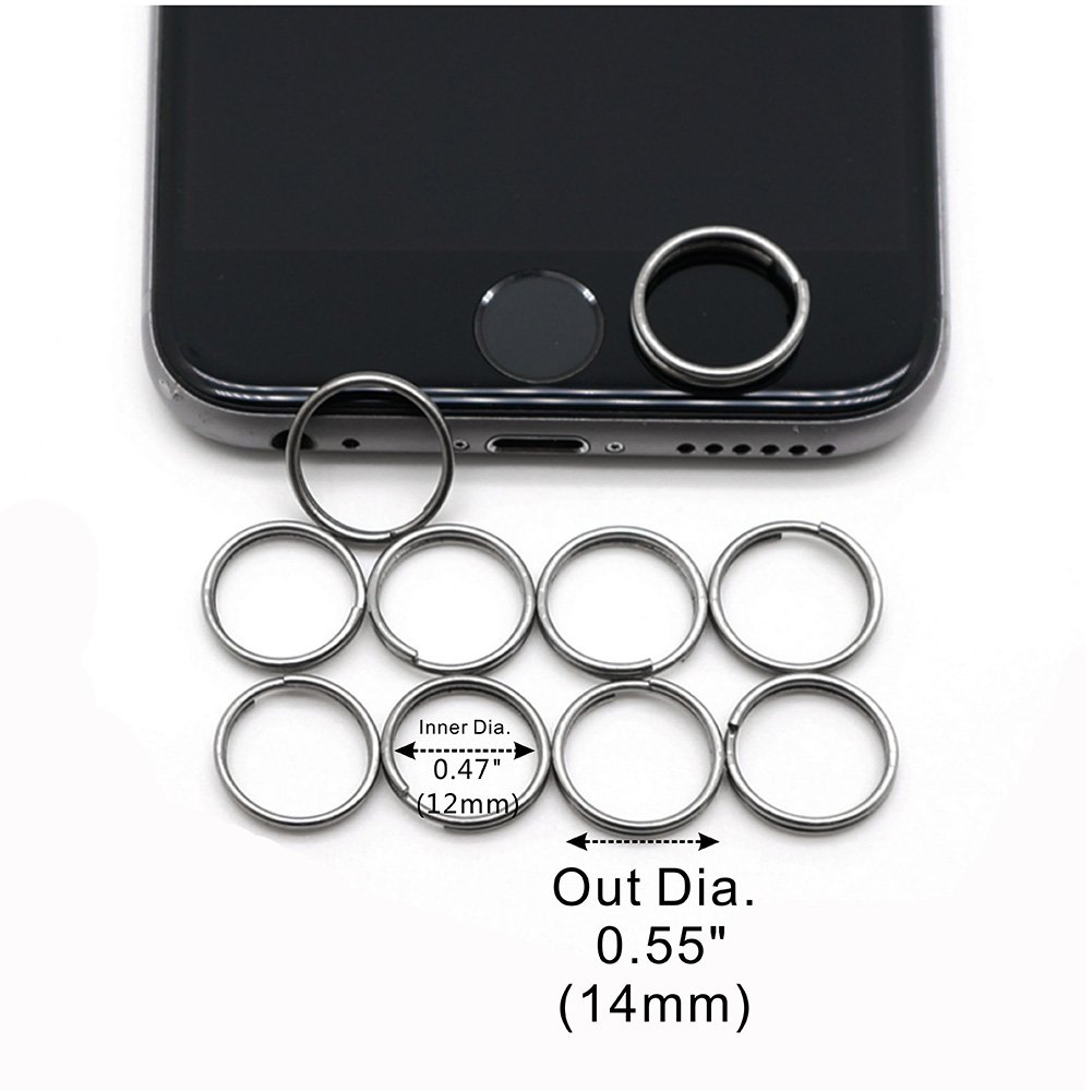 Titanium Split Key Rings (14mm) - 10 Pack for Keys & DIY Crafts