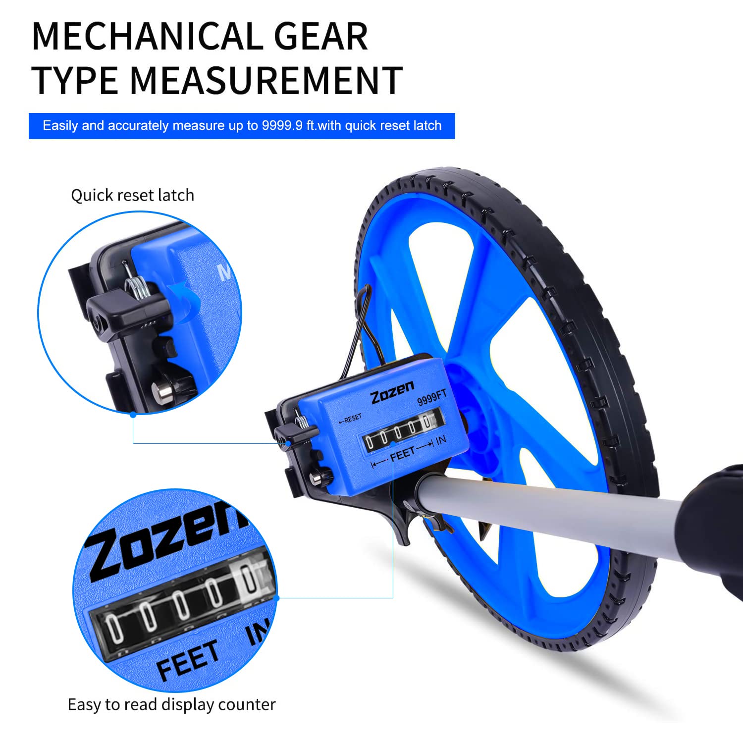 Zozen 3-Section Collapsible Measuring Wheel with Backpack - 12