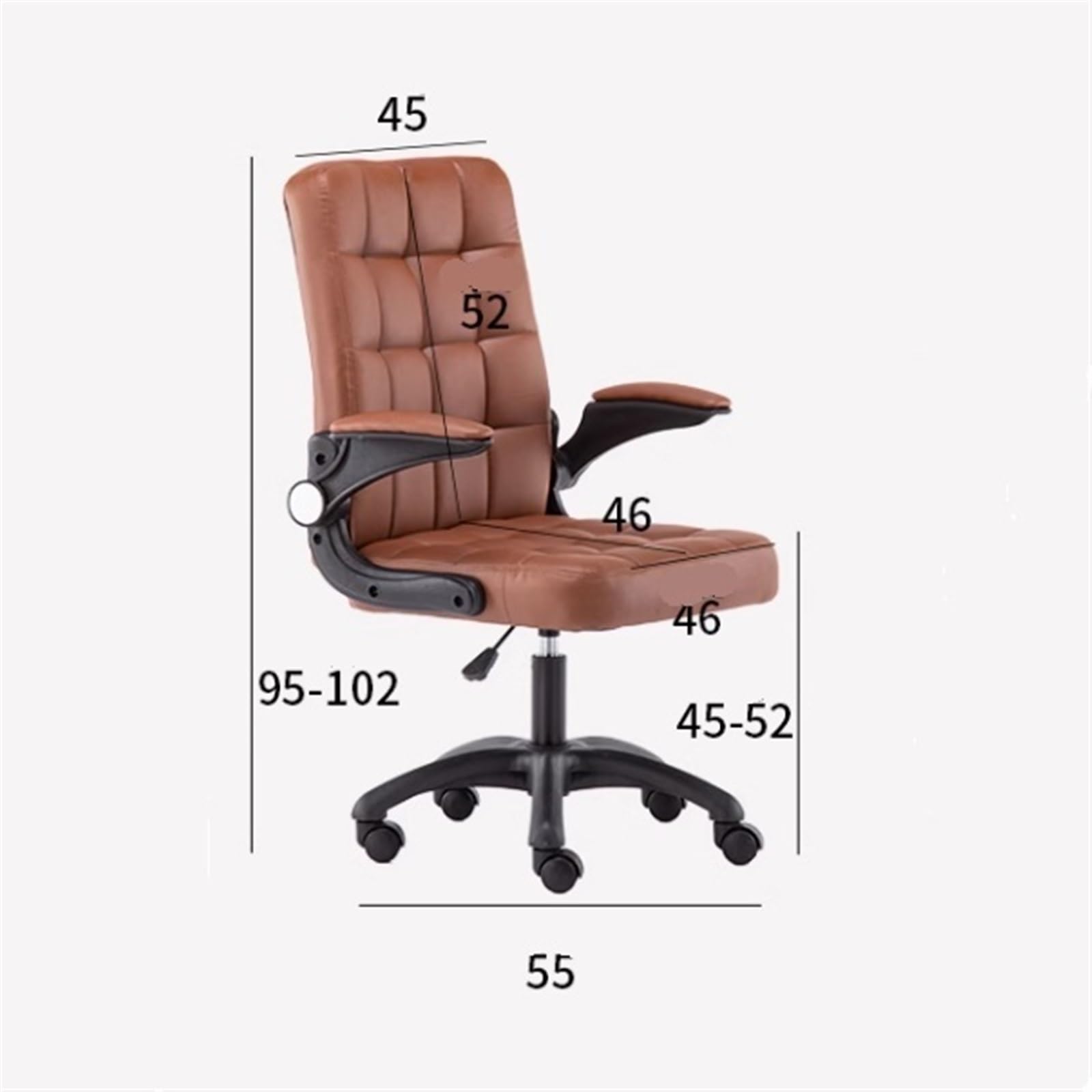Ergonomic Office Chair with Flip-Up Armrests - Faux Fur Rolling Desk Chair for Home & Workspace - Comfortable Computer Chair for Long Hours (White) - Perfect for Remote Work, Gaming & Study Sessions