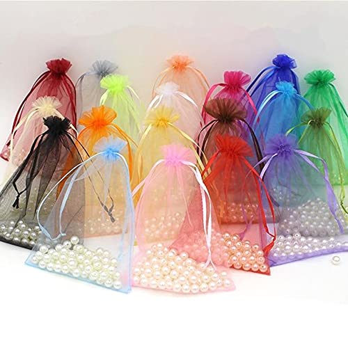 60 Pcs 6x9 Inch Chocolate Brown Organza Favor Bags - Elegant Wedding Party Favors, Jewelry Pouches, Candy Gift Bags for Bridal Showers, Baby Showers & Birthday Parties