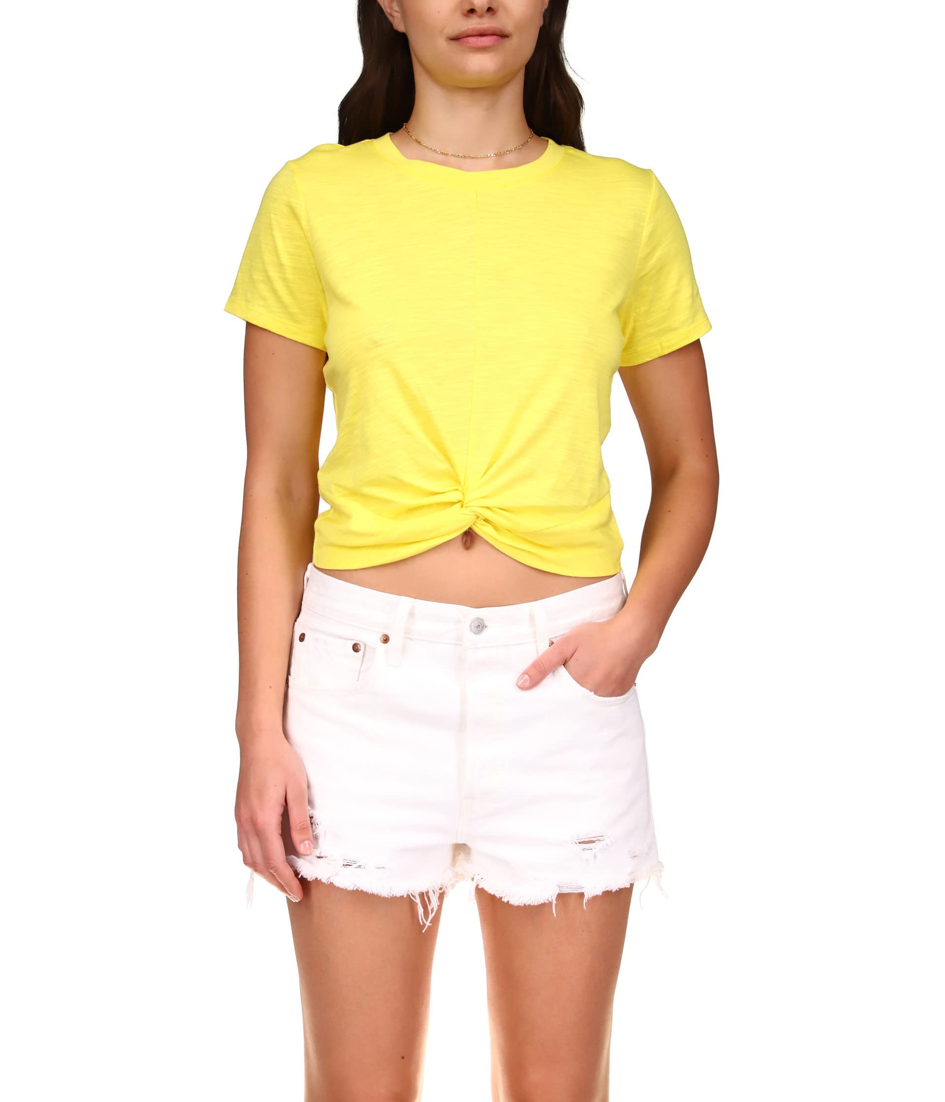 Sanctuary Slow Tide Twist Tee - Women's Casual Short Sleeve T-Shirt for Summer | Perfect for Beach Outings, Weekend Errands & Relaxing at Home