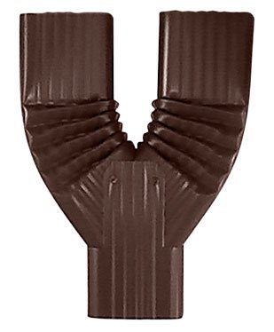 Y Downspout Funnel for 3x4 Rectangular Downspouts - Royal Brown | Rainwater Diverter for Gutters & Drainage System | Perfect for Home Roof Water Management