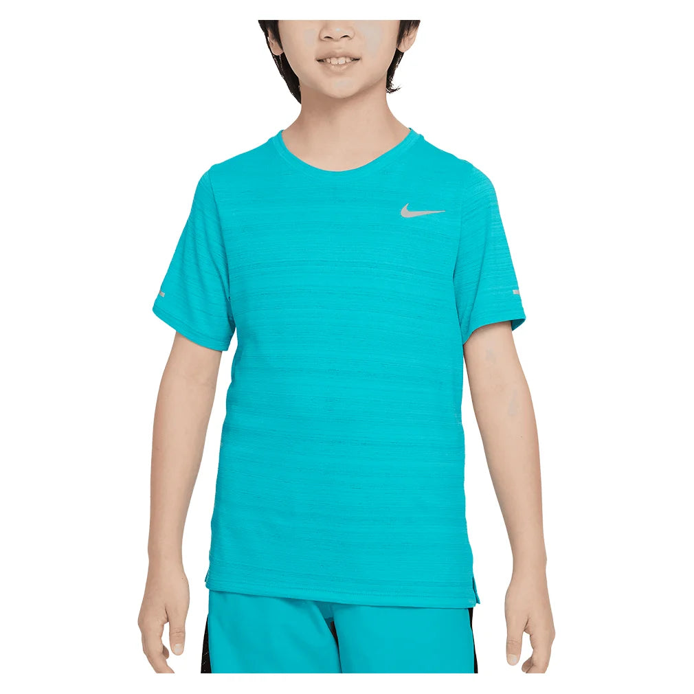 Boys' Dri-FIT Short Sleeve Running Shirt - Breathable Quick-Dry Athletic Top for Kids' Sports & Summer Workouts