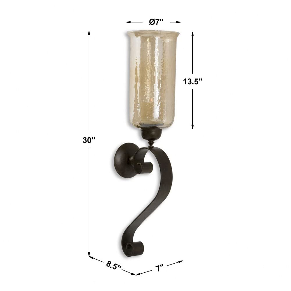 30 Inch Traditional Candle Wall Sconce - 7 Inches Wide x 8.5 Inches Deep - Elegant Wall Decor for Living Room, Bedroom & Dining Area - Perfect for Home, Wedding & Holiday Decorations - Model 208-Bel-603063