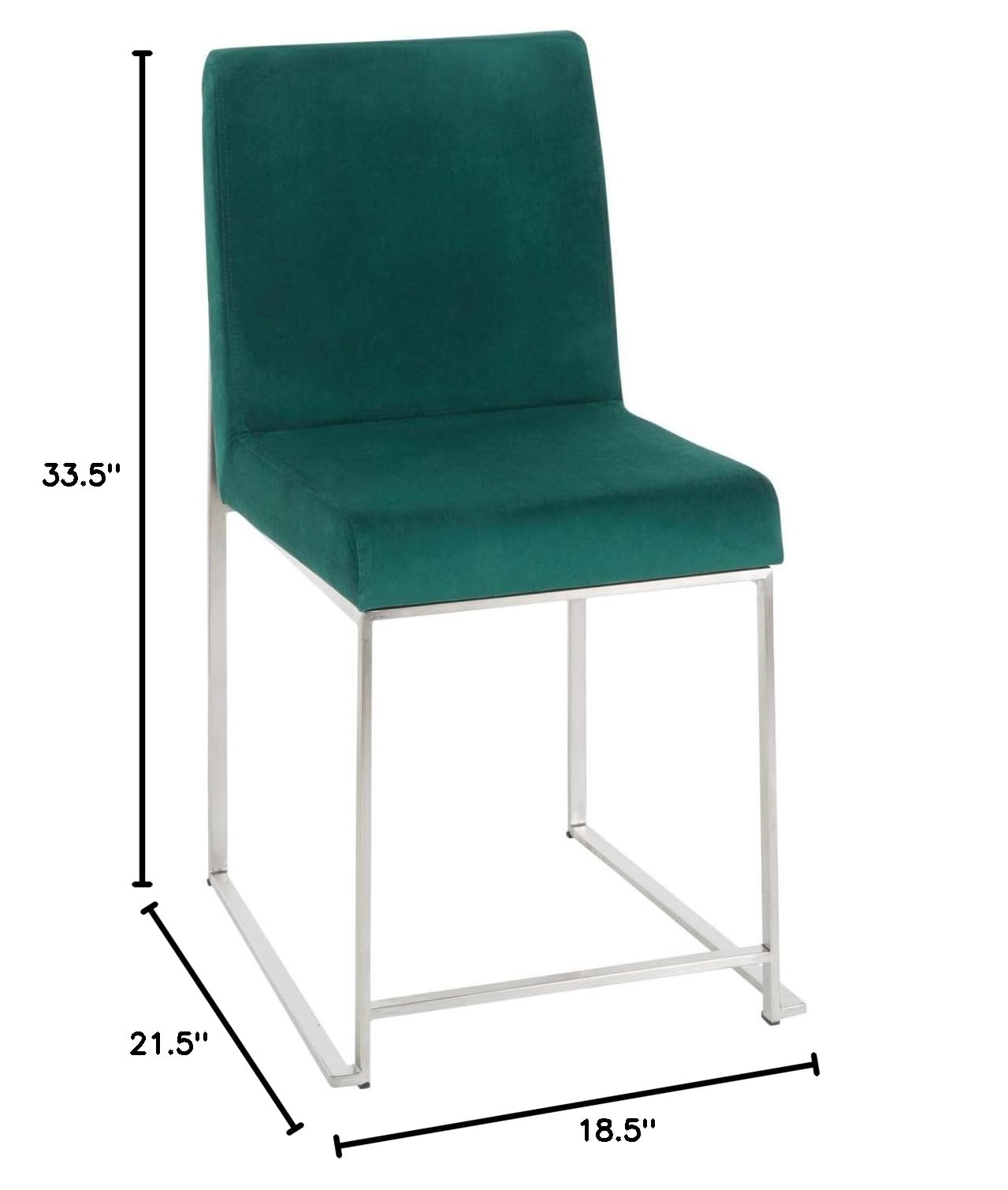 LumiSource High Back Fuji Dining Chair - Modern Upholstered Kitchen & Dining Room Chairs Set of 2 - Comfortable Seating for Family Meals, Dinner Parties & Restaurant Style Decor