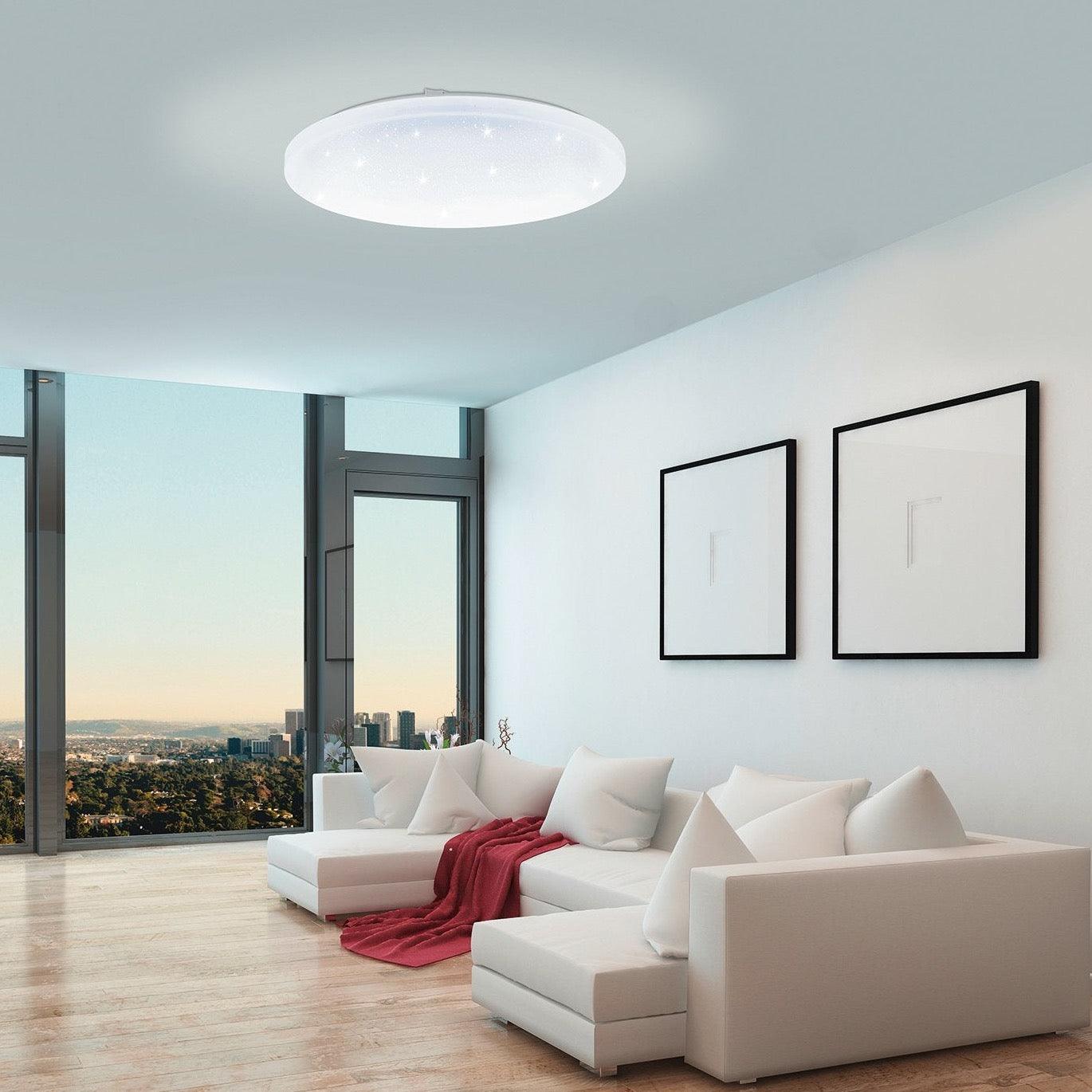 Eglo Frania A IP44 Round White LED Flush Mount Bathroom Light Fixture - Waterproof Ceiling Light for Bathroom, Shower, Spa & Indoor Use
