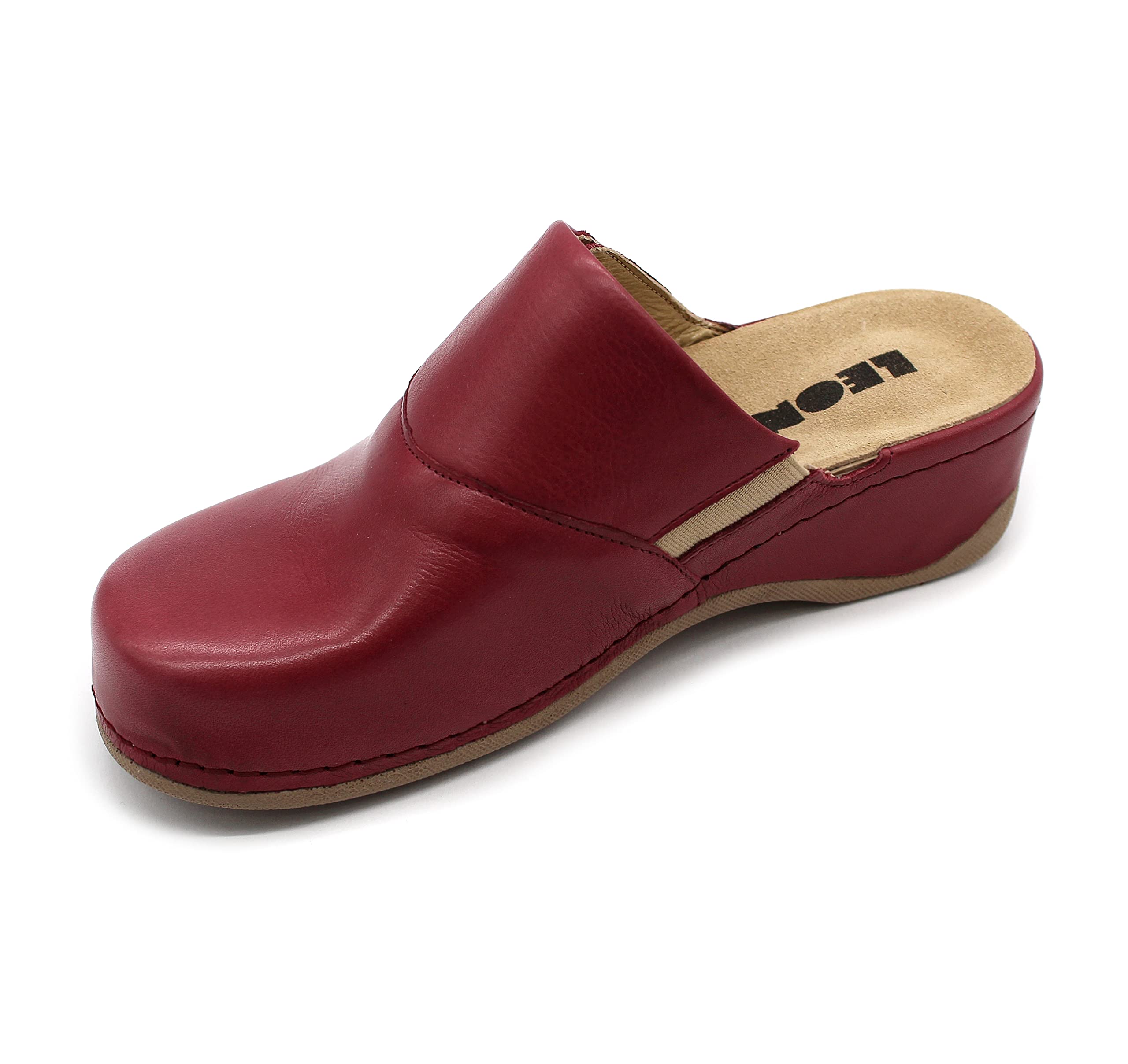 LEON 2019 Women's Genuine Leather Slip-On Mule Clogs - Comfortable House Slippers for Indoor/Outdoor Wear - Perfect for Home, Office & Casual Outings