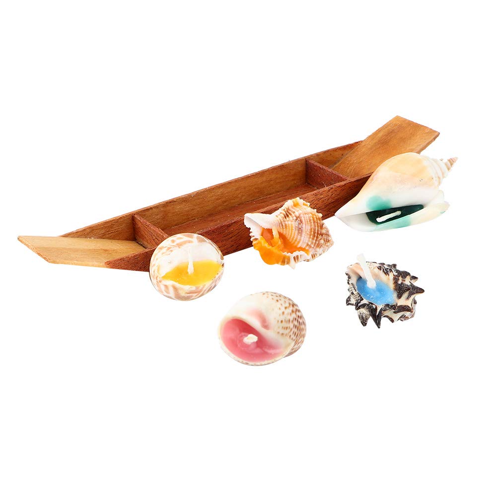 Aromatherapy Scented Candles Set - Boat with Conch Design for Stress Relief & Relaxation | Home Spa, Meditation & Yoga Accessories