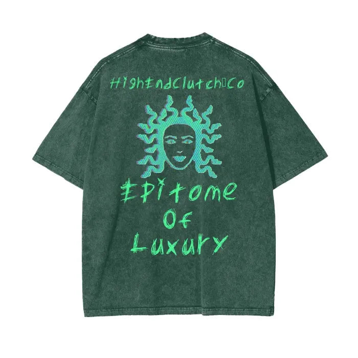 Premium Medusa Print Acid Wash Oversized T-Shirt - 250 GSM Heavyweight Cotton for Men & Women | Streetwear, Casual Wear, and Festival Outfits
