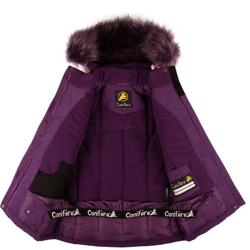 Conifere Girls' Purple Snowsuit Winter Jacket & Pants Set - Size 10 - Waterproof Insulated Snowsuit for Toddler Girls Outdoor Play, Skiing & Snow Activities