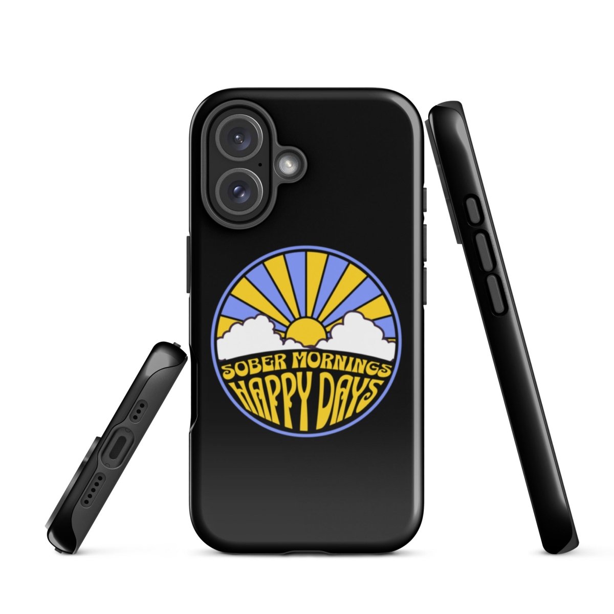 Tough iPhone® Case for Protection - Durable & Stylish for Sober Mornings & Happy Days | Perfect for Daily Use, Work & Outdoor Activities