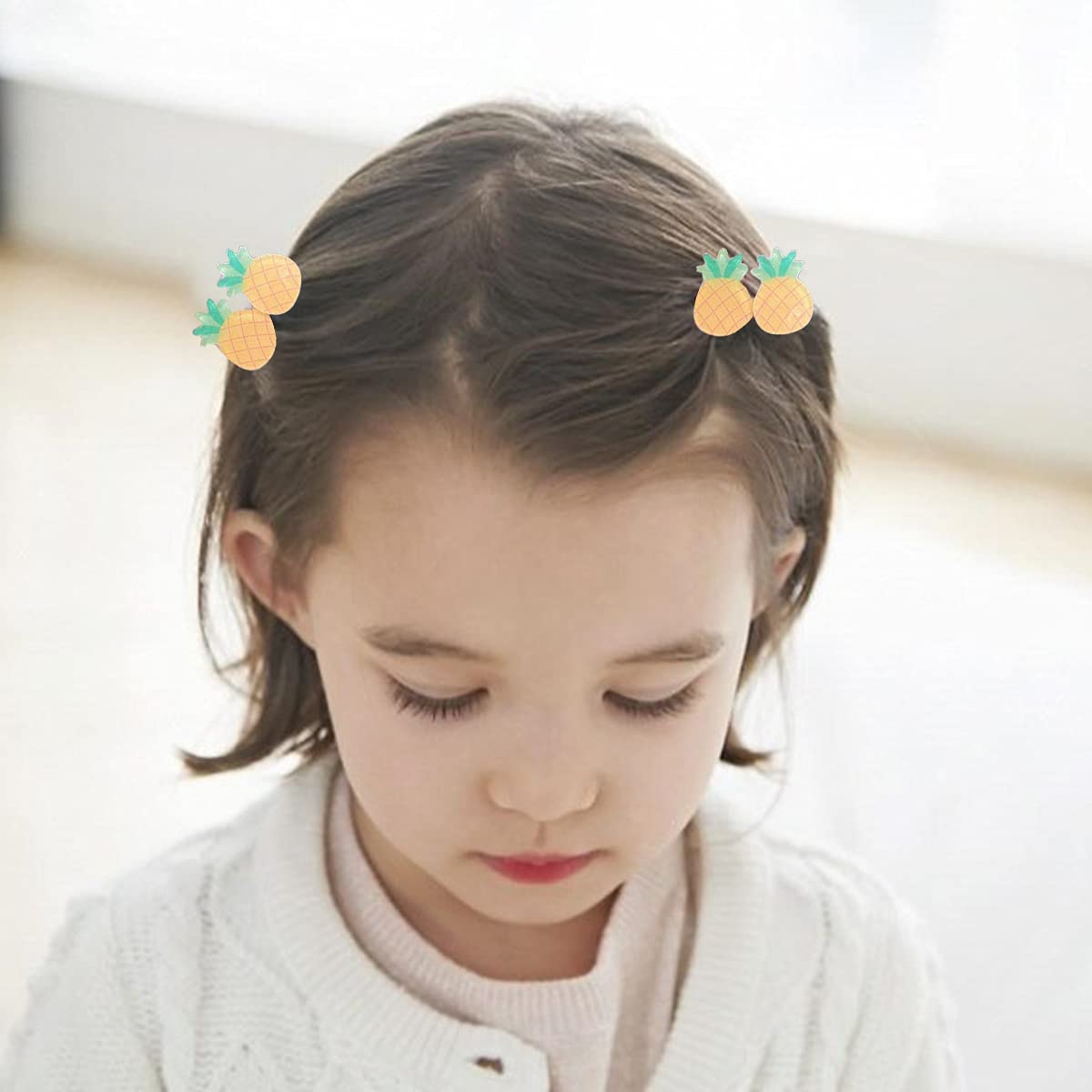 **Shiny Cartoon Pineapple Hair Clips for Baby & Toddler Girls - Cute Hair Barrettes & Pins for Infants & Kids - Perfect for Parties, Photos & Daily Hair Accessories**