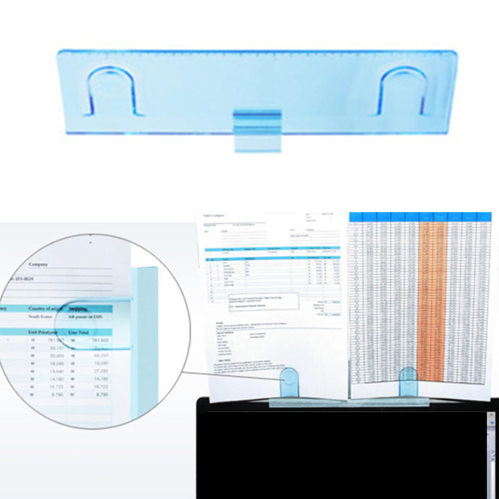REDYY Laptop Document Holder Clip - Adjustable Copy Stand for Typing, Reading & Note Organizing - Perfect for Office, Home & School Desks (Fits Monitors & Laptops)