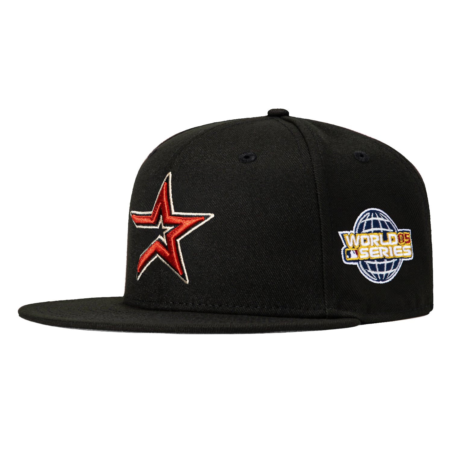 New Era 59Fifty Houston Astros 2005 World Series Patch Snapback Hat - Black MLB Baseball Cap for Men & Women - Perfect for Games, Collecting & Streetwear Fashion
