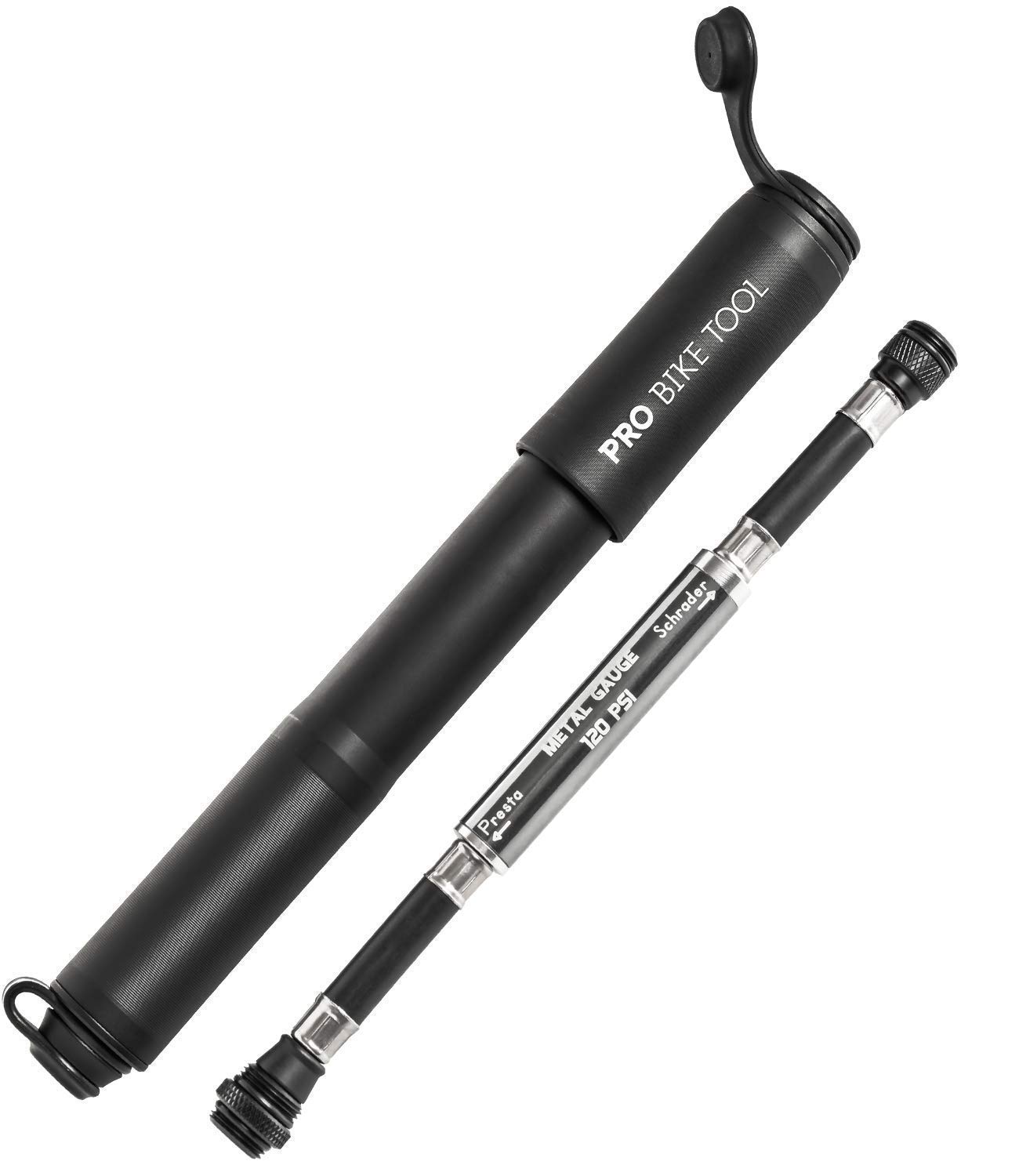 PRO BIKE TOOL Mini Bike Pump with Pressure Gauge + Bicycle Water Bottle Cage Holder Combo - Portable Cycling Accessories for Road & Mountain Bikes - Perfect for Commuting, Trail Riding and Emergency Repairs