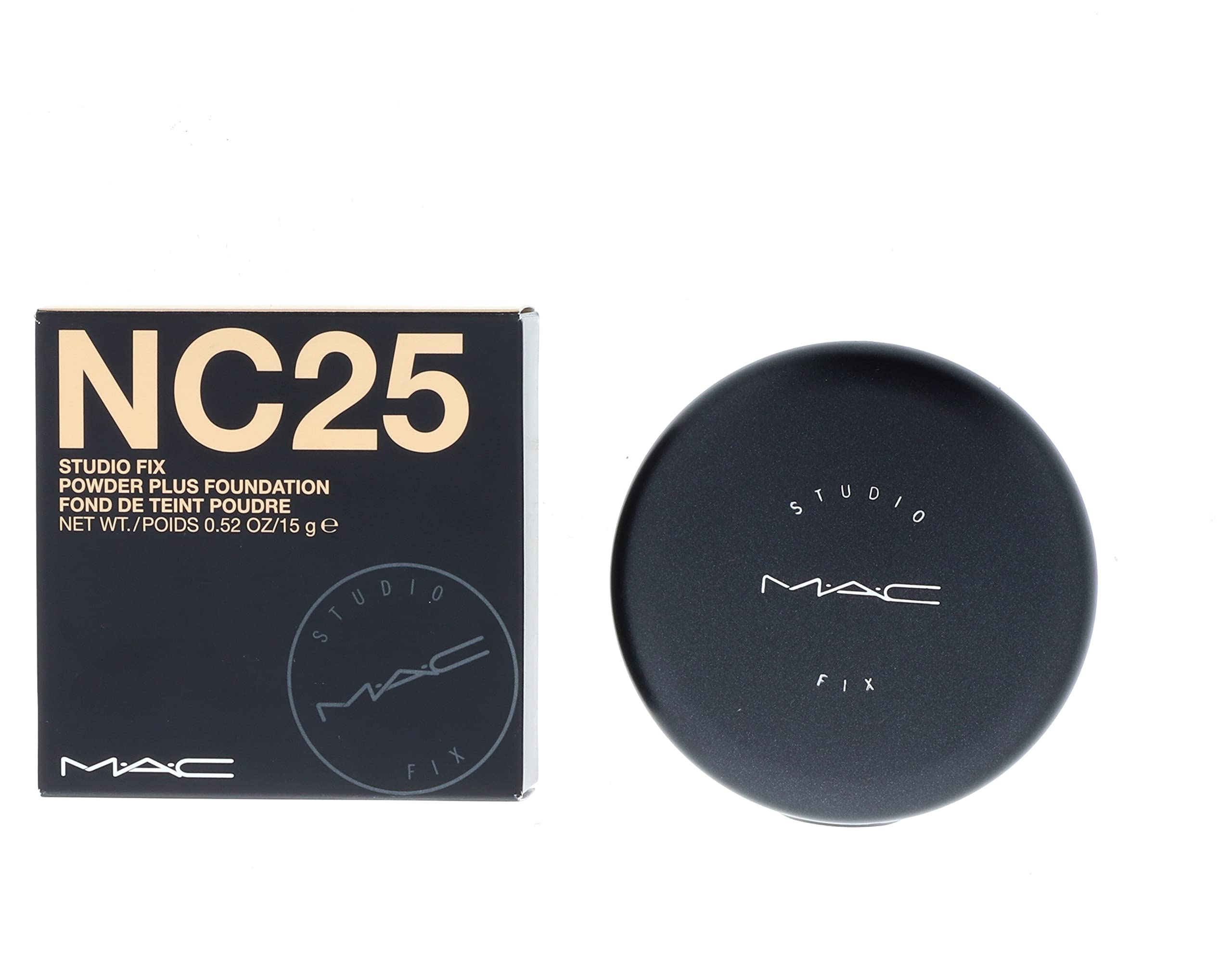 MAC Studio Fix Powder + Foundation NC25 - Matte Finish, Oil Control, Long-Lasting Coverage | Perfect for Everyday Wear, Professional Makeup & Photography