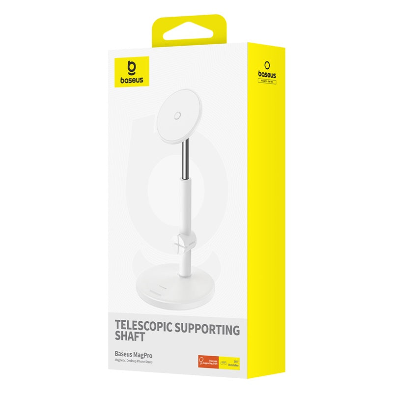 Baseus MagPro Magnetic Phone Stand for Desk - White | Perfect for Home, Office & Car Use