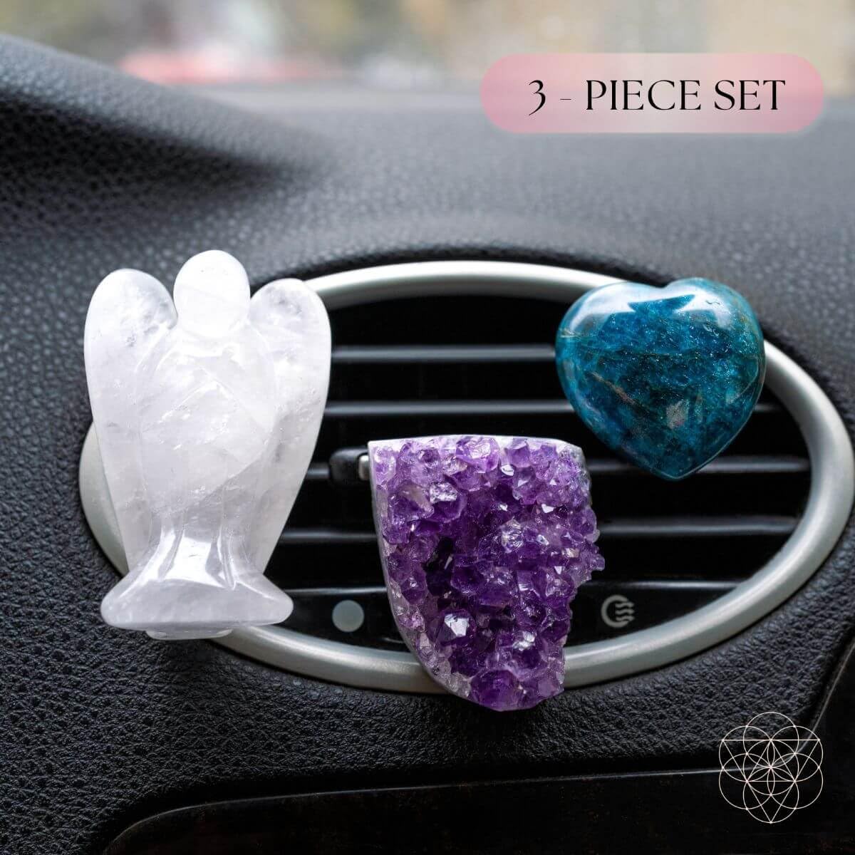 Guardian Angel Car Crystals for Protection - Spiritual Car Charm Ornament & Vent Accessory - Healing Crystal Gift for Women - Perfect for Safe Travel & Positive Energy in Your Vehicle