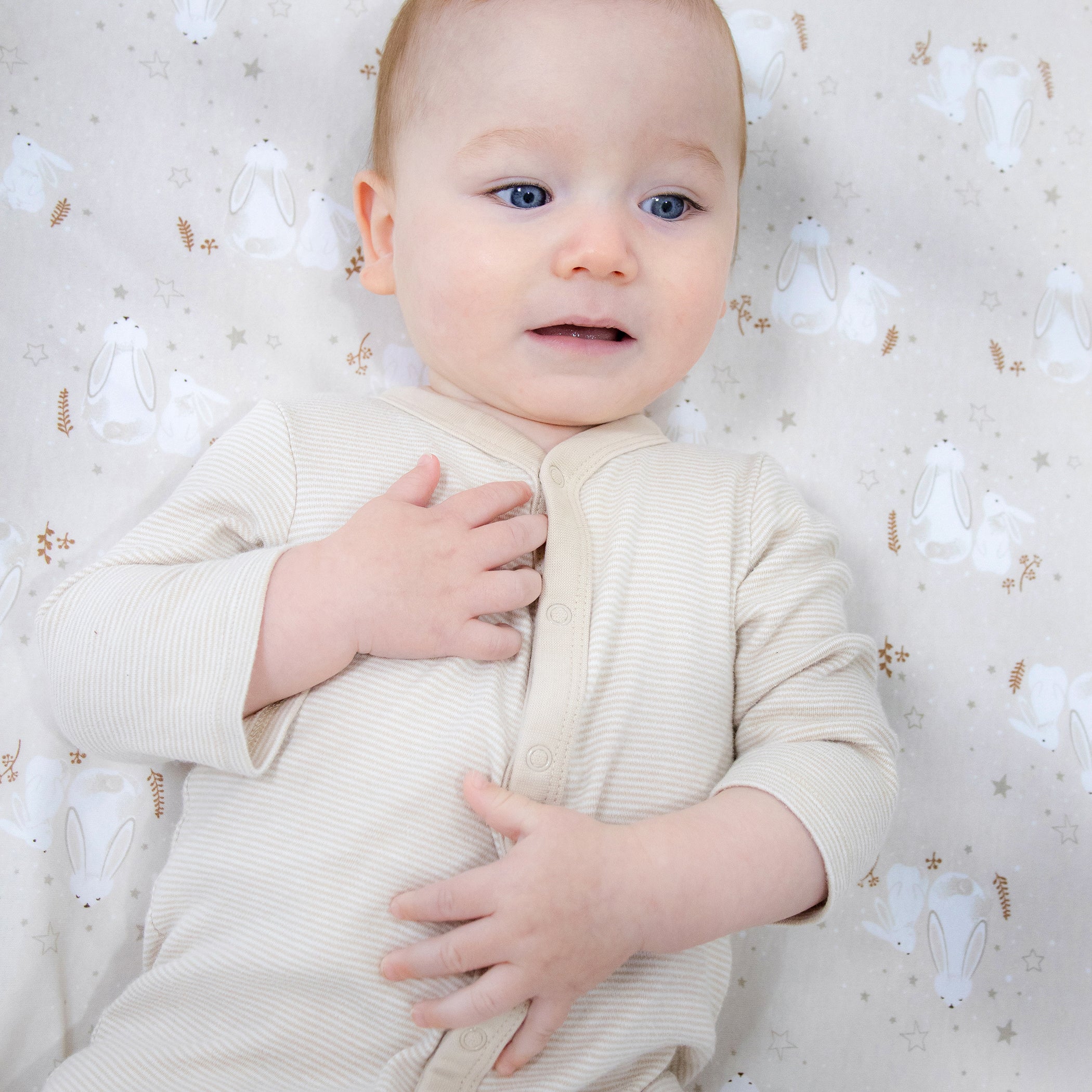Bunny Dreams Jersey Cot Fitted Sheet - Soft Baby Crib Sheet for Nursery, Daycare & Travel - Perfect for Toddlers & Infants