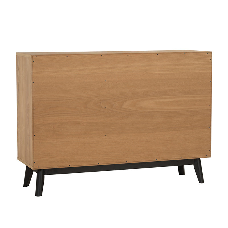 CASTOR Sideboard Buffet 125cm - Modern Wooden Storage Cabinet in Natural, Navy Blue & Black - Perfect for Dining Room, Living Room & Entryway Organization
