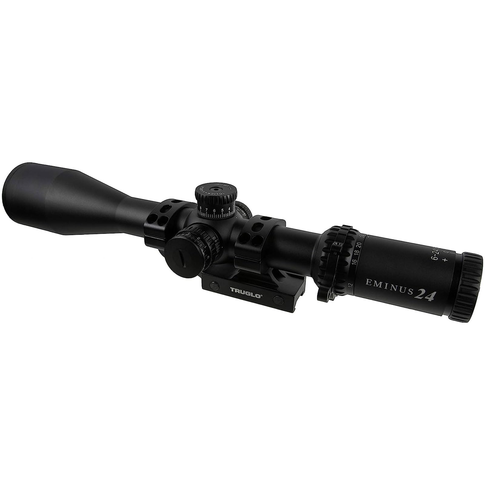 TruGlo Eminus Tactical Hunting Rifle Scope - 30mm Aluminum Tube, Waterproof & Fogproof, Shock Resistant, Illuminated TacPlex-MOA Reticle with Flip-Up Lens Caps - Perfect for Low Light Hunting and Tactical Shooting