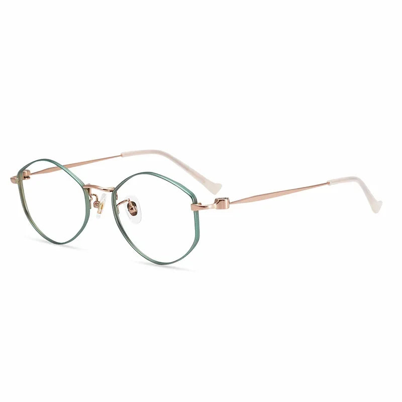 Stylish Aror Women's Full Rim Irregular Polygon Oval Titanium Eyeglasses Frame 14941 - Lightweight & Durable for Work, Reading & Fashion