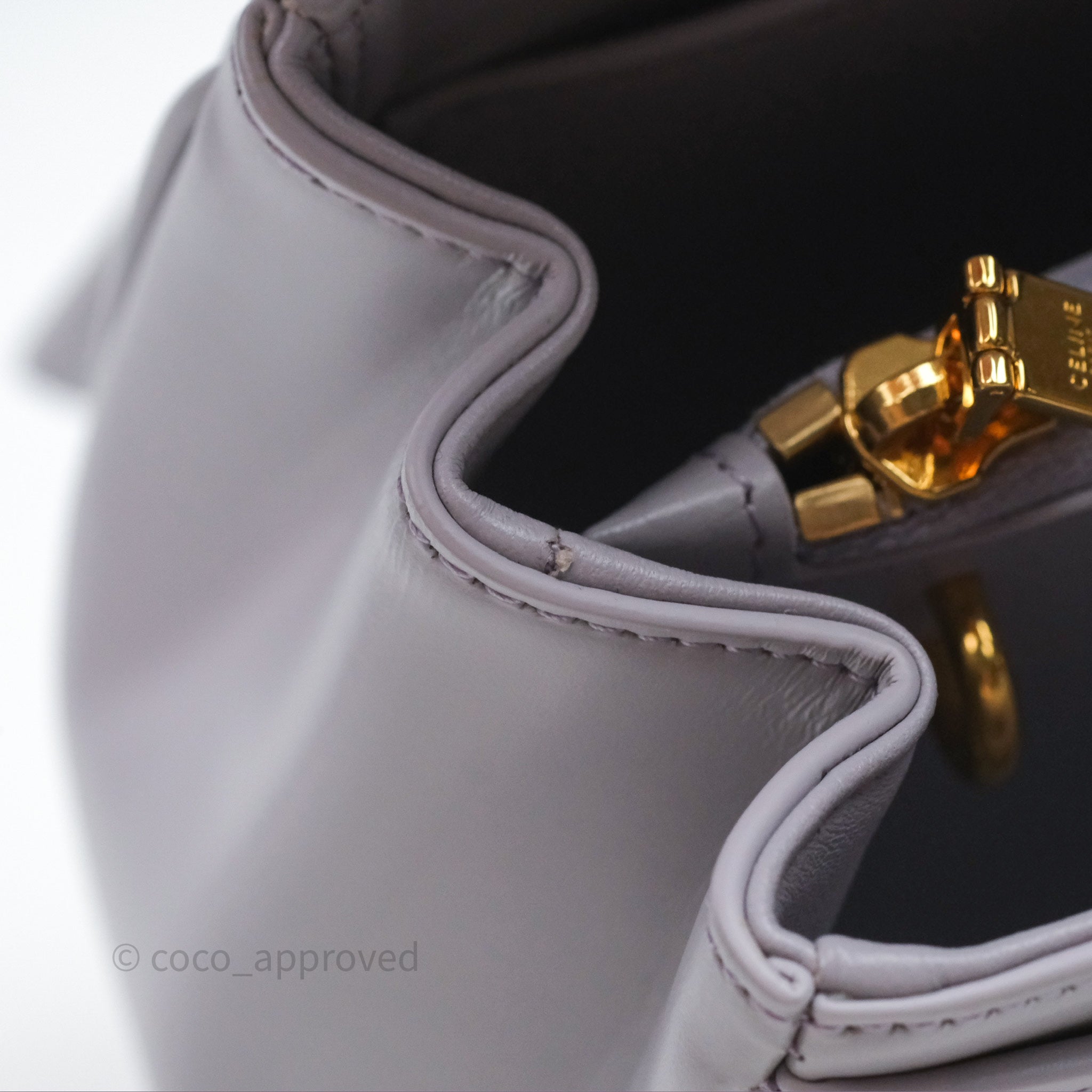 Celine Mini 16 Bag in Satinated Calfskin Light Lilac - Luxury Crossbody Purse for Women, Perfect for Date Night & Evening Events