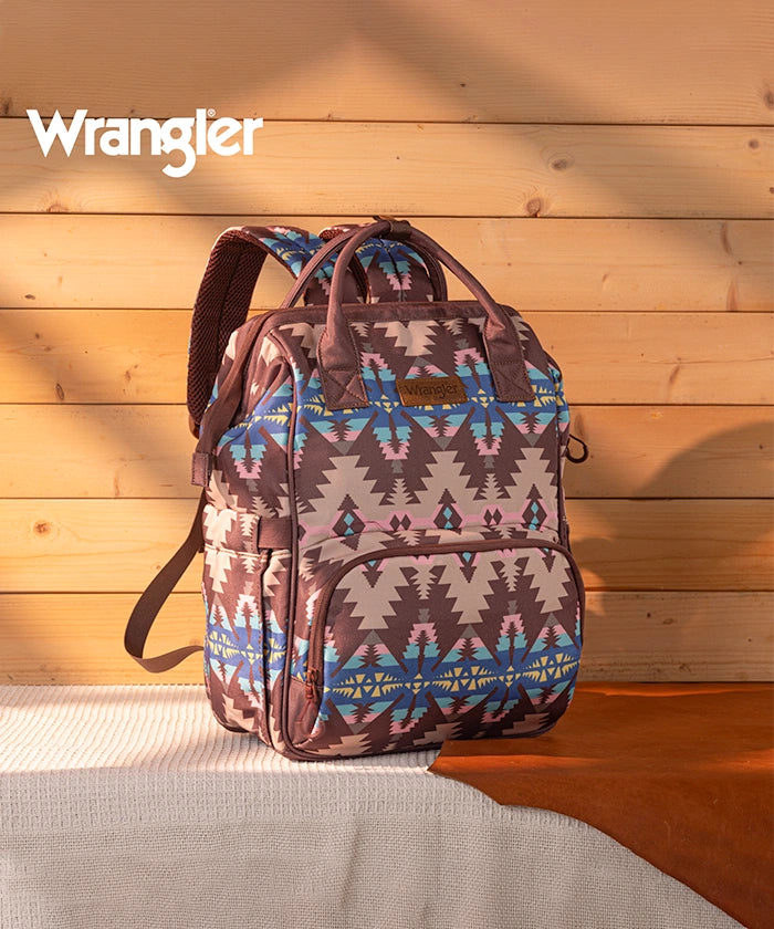 Wrangler Aztec Printed Diaper Bag - Stylish & Spacious Baby Essentials Organizer for Travel, Outings & Everyday Use