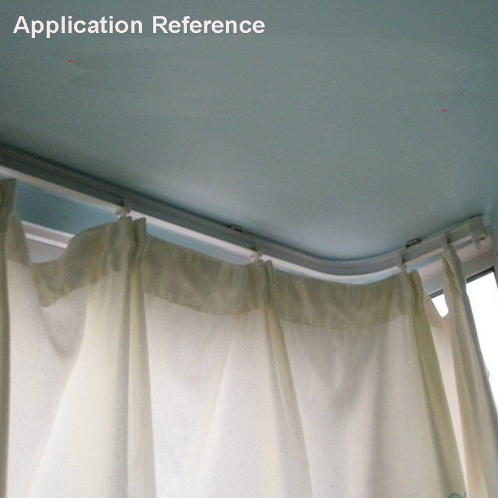 Brown Aluminum Alloy Bendable Curtain Rod - Adjustable Window Track & Ceiling Mount (500cm) for Living Room, Bedroom & Office Decor