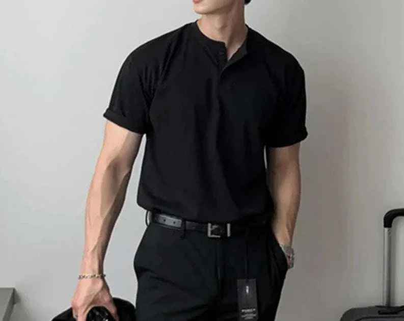 Antonio's Smart Casual Summer T-Shirt for Men - Breathable Cotton Short Sleeve Shirt for Office, Travel & Outdoor Activities