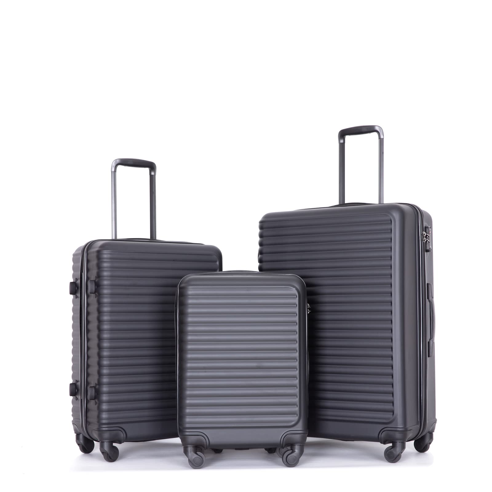 Durable Lightweight Hardshell Luggage Set with Spinner Wheels & TSA Lock - 3-Piece Carry-On Suitcase (20