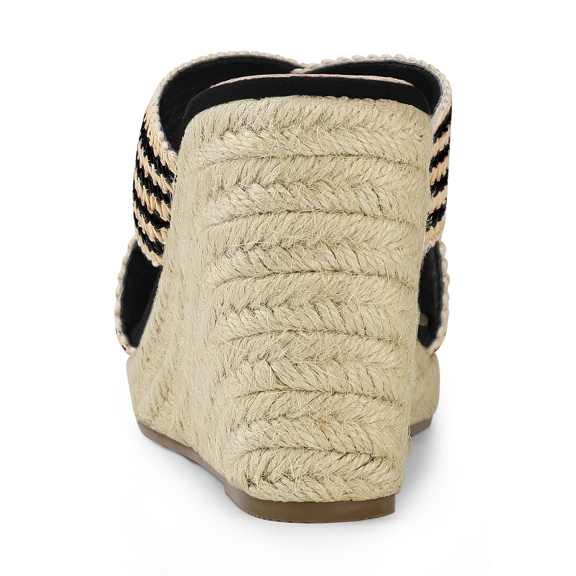Allegra K Women's Espadrilles Wedge Sandals - Comfortable Slide Wedges for Summer, Beach & Casual Outings