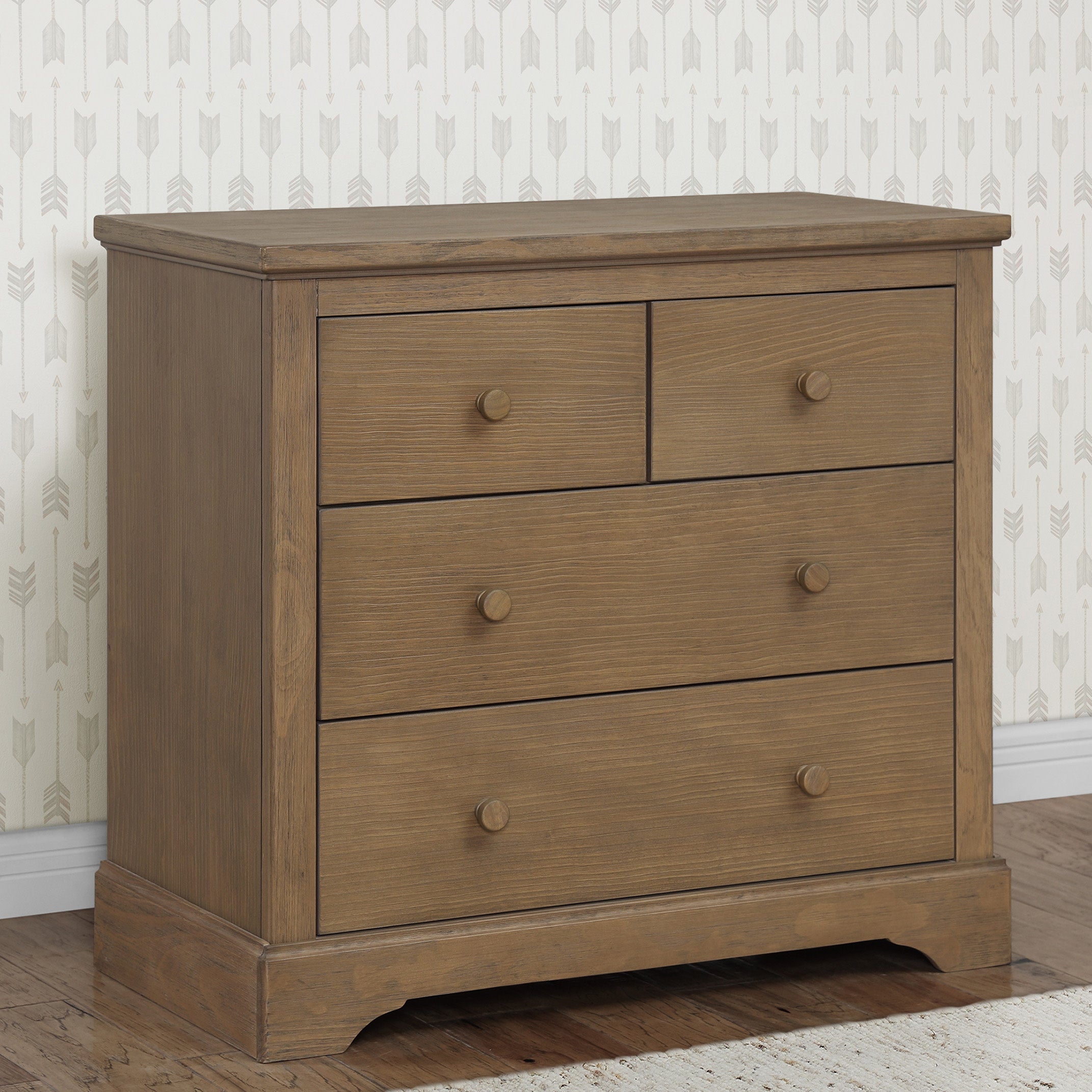 Paloma 4-Drawer Baby Dresser with Changing Table Top | Sturdy Nursery Storage with Interlocking Drawers | Perfect for Baby Room Organization & Diaper Changing Station
