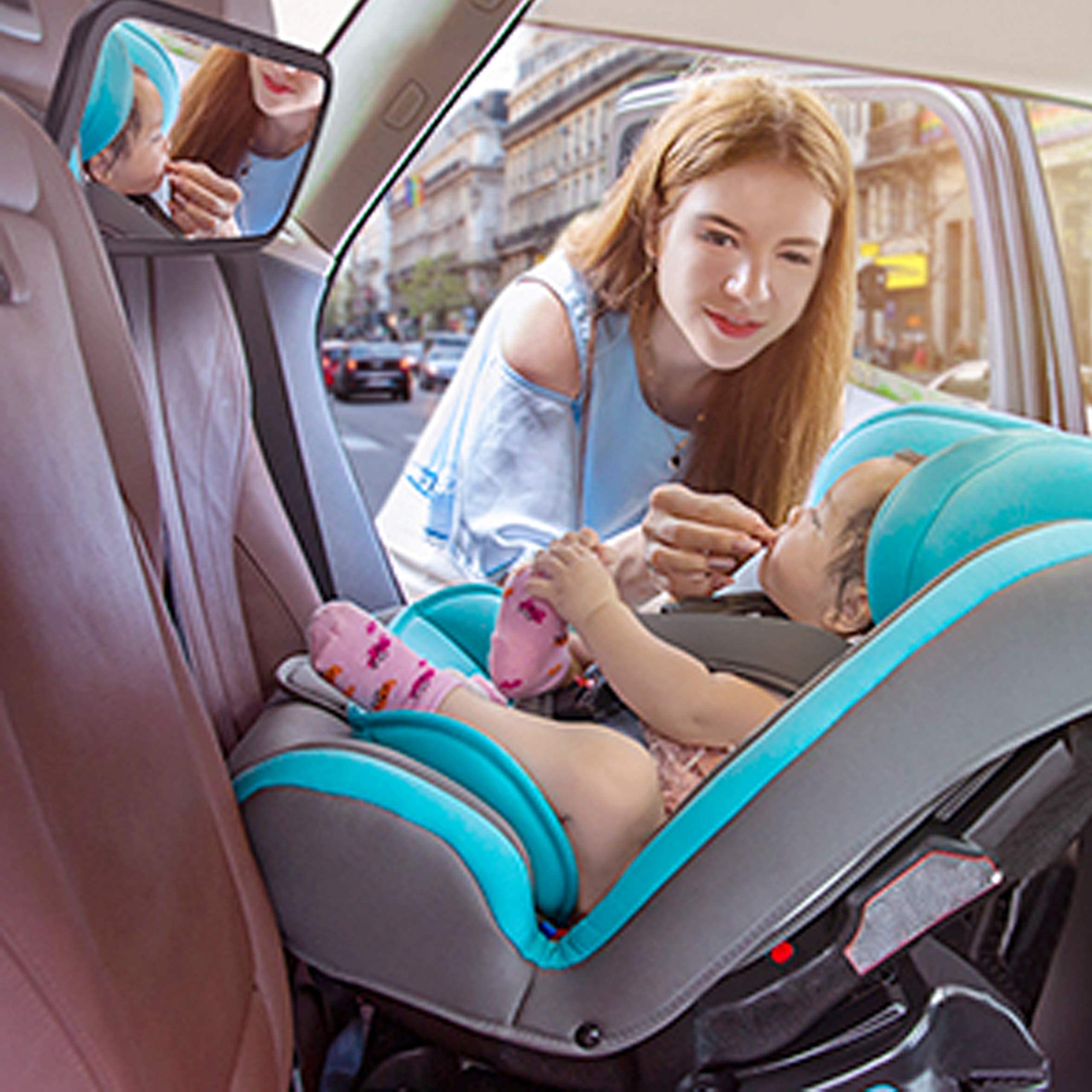 KEWAYO Baby Car Mirror for Rear Facing Car Seat - 360° Adjustable Safety Mirror with Ultra Stable Mount, Clear View for Backseat Baby Monitoring | Perfect for Parents, Road Trips & Safe Driving