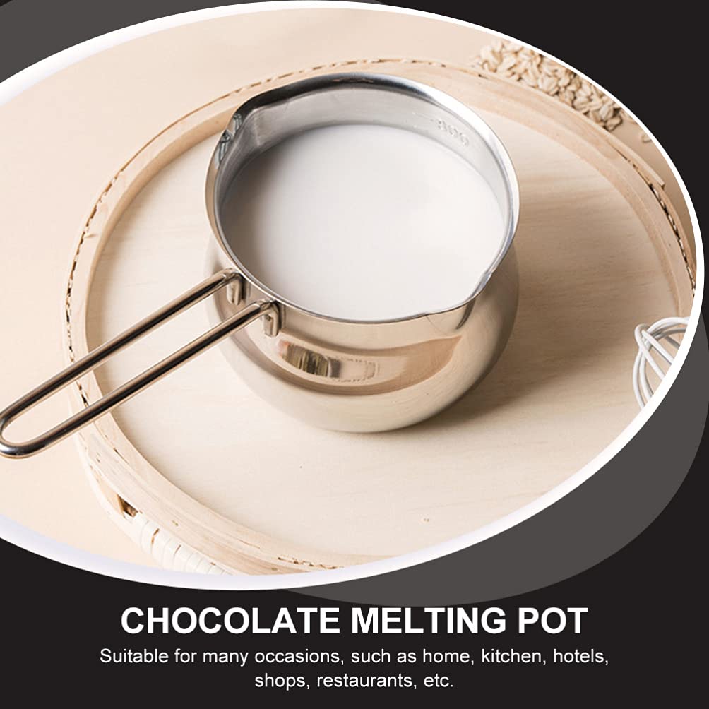 1pc Stainless Steel Chocolate & Cheese Melting Pot - Double Boiler Heating Bowl for Fondue, Candy Making, Baking & Kitchen Use - Durable & Versatile Melting Pot for Home & Professional Chefs