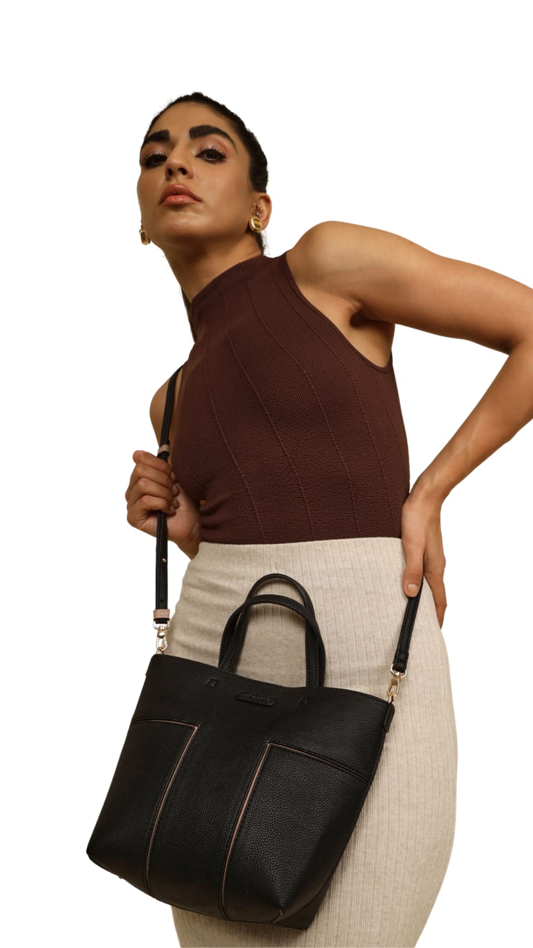 Eco-Friendly Vegan Tote Bag for Women - Faux Leather Large Capacity Shoulder Handbag | Perfect for Work, Travel & Shopping (Black)